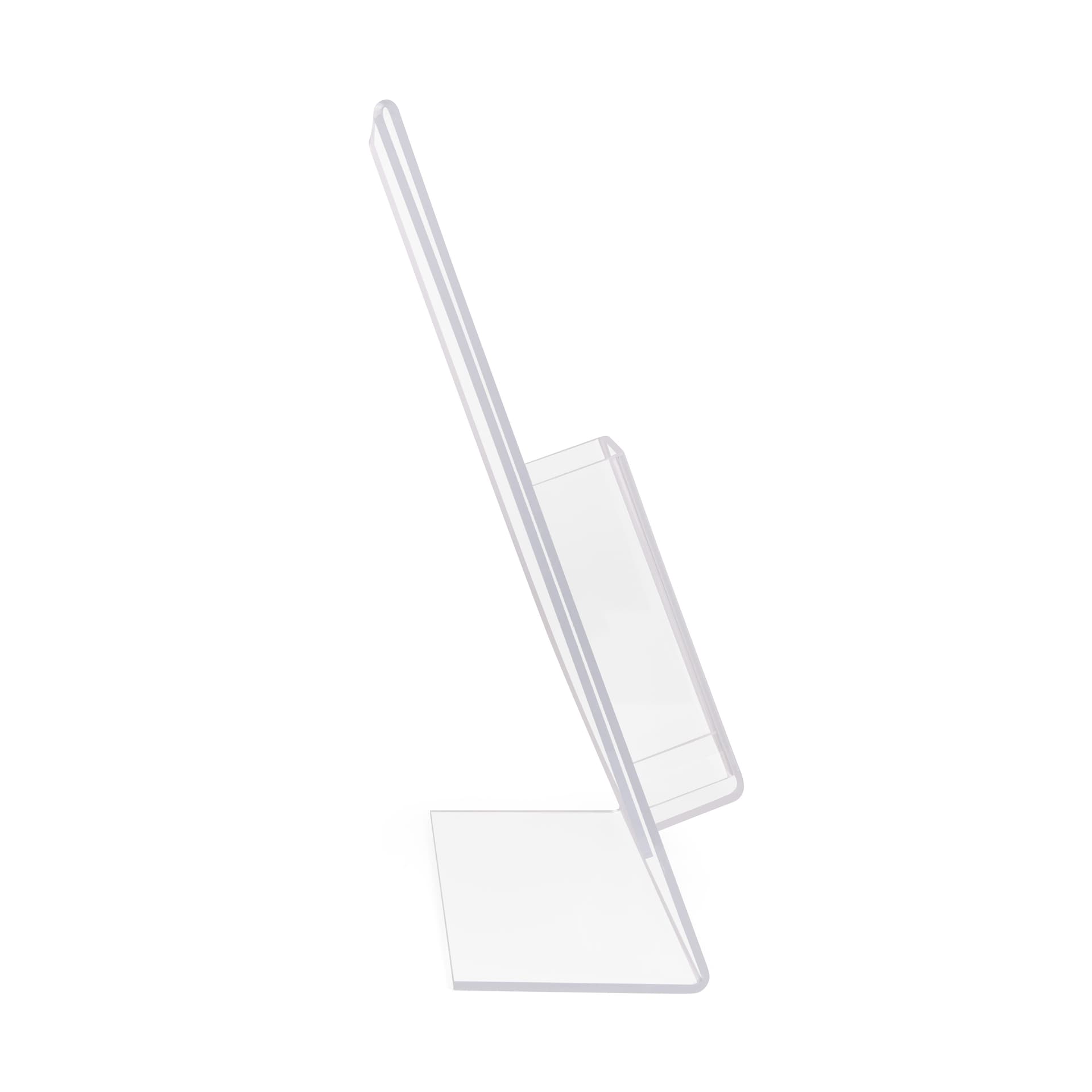 Clear 13" x 11" sign frame with slanted design