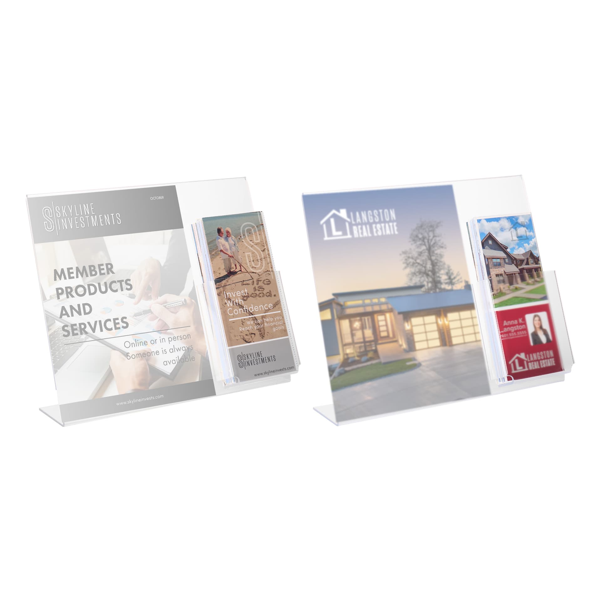 13" x 11" Sign Frame with Brochure Holder with a versatile design, perfect for displaying custom graphics and promotional materials.