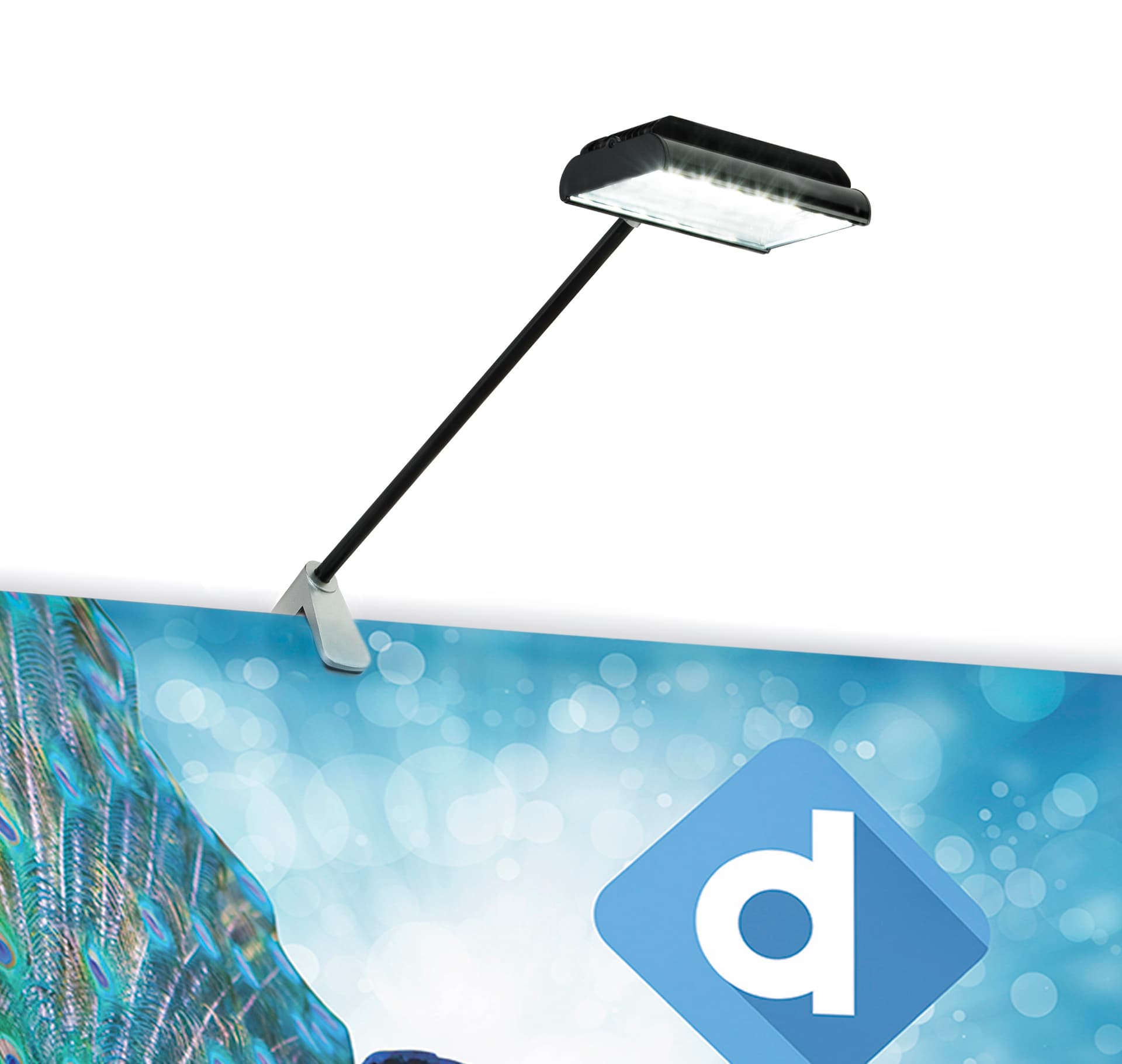 LED exhibit stem light with neutral color temperature
