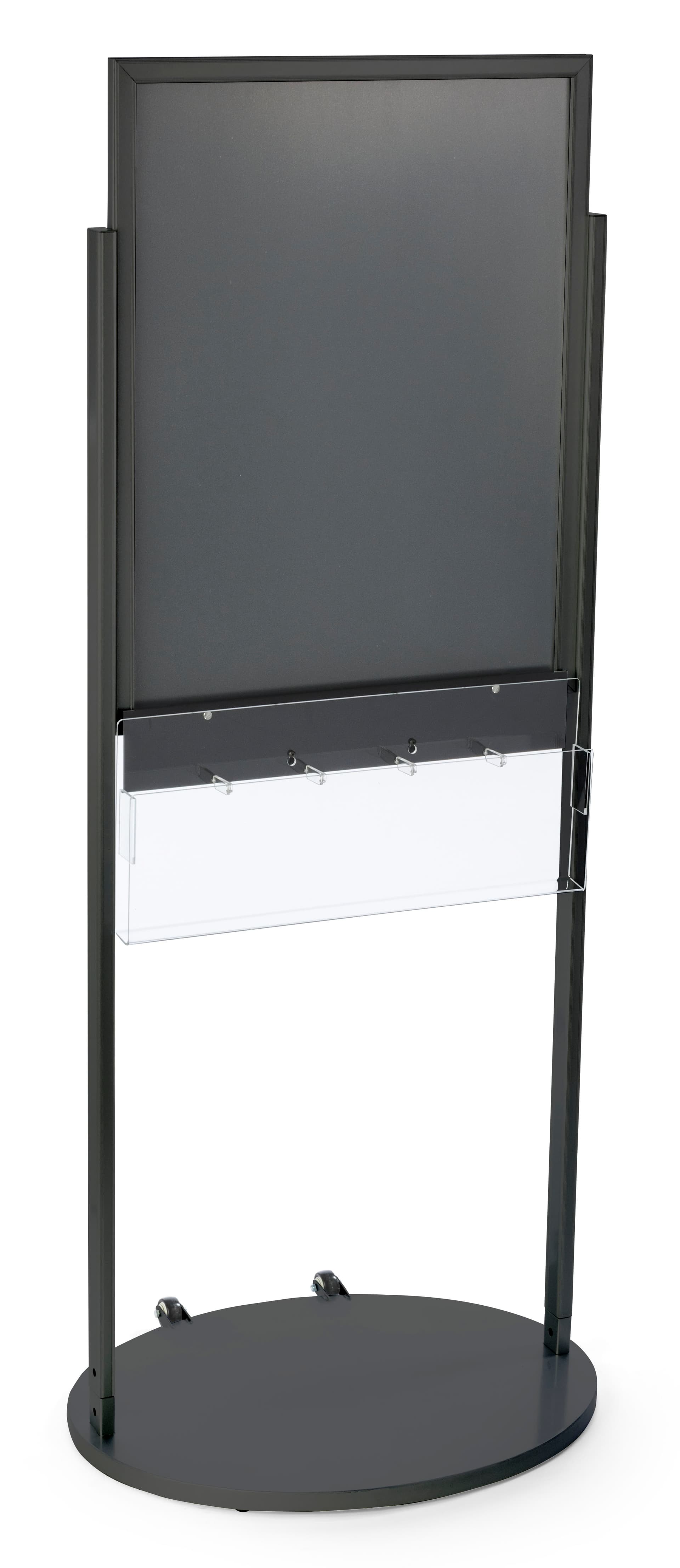 Black 22 x 28 Mobile Poster Display Has 10 Brochure Holders