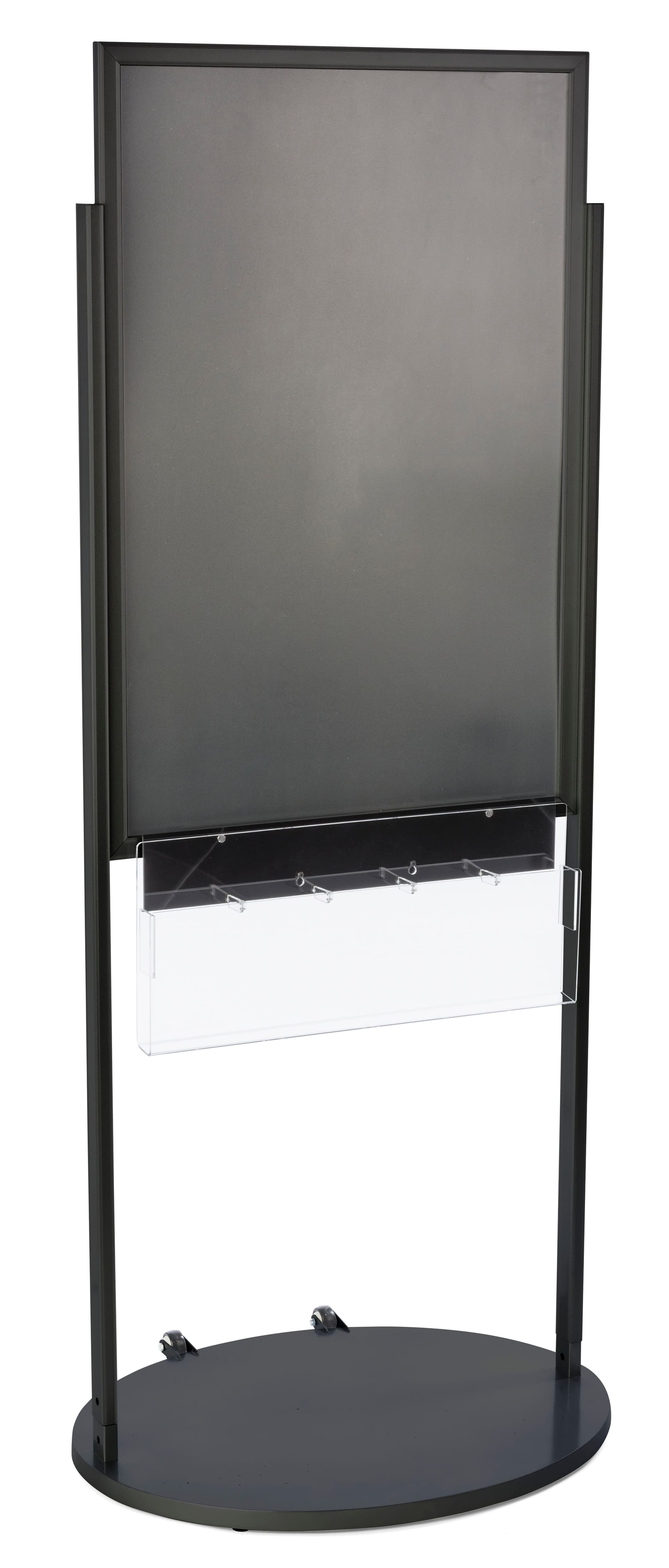 Black 24 X 36 Movable Poster Stand with 5 Literature Pockets