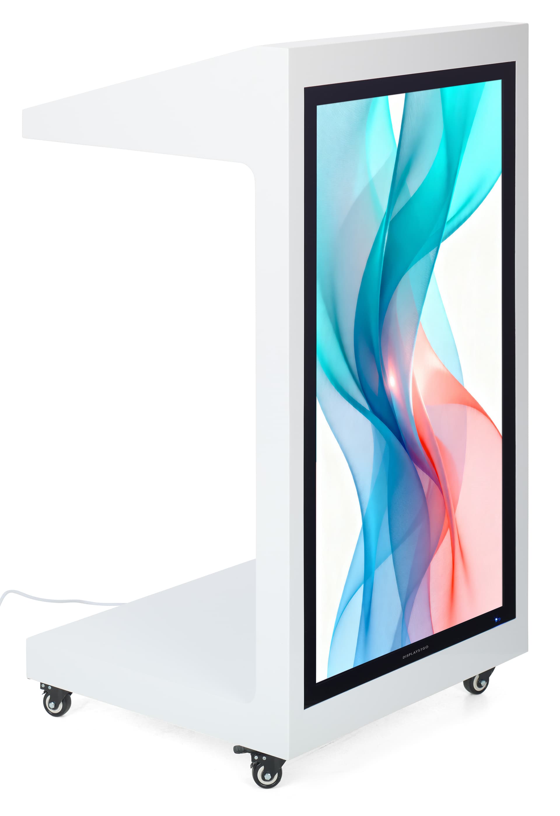 Checkout stand with digital display with vibrant and clear 1080p screen