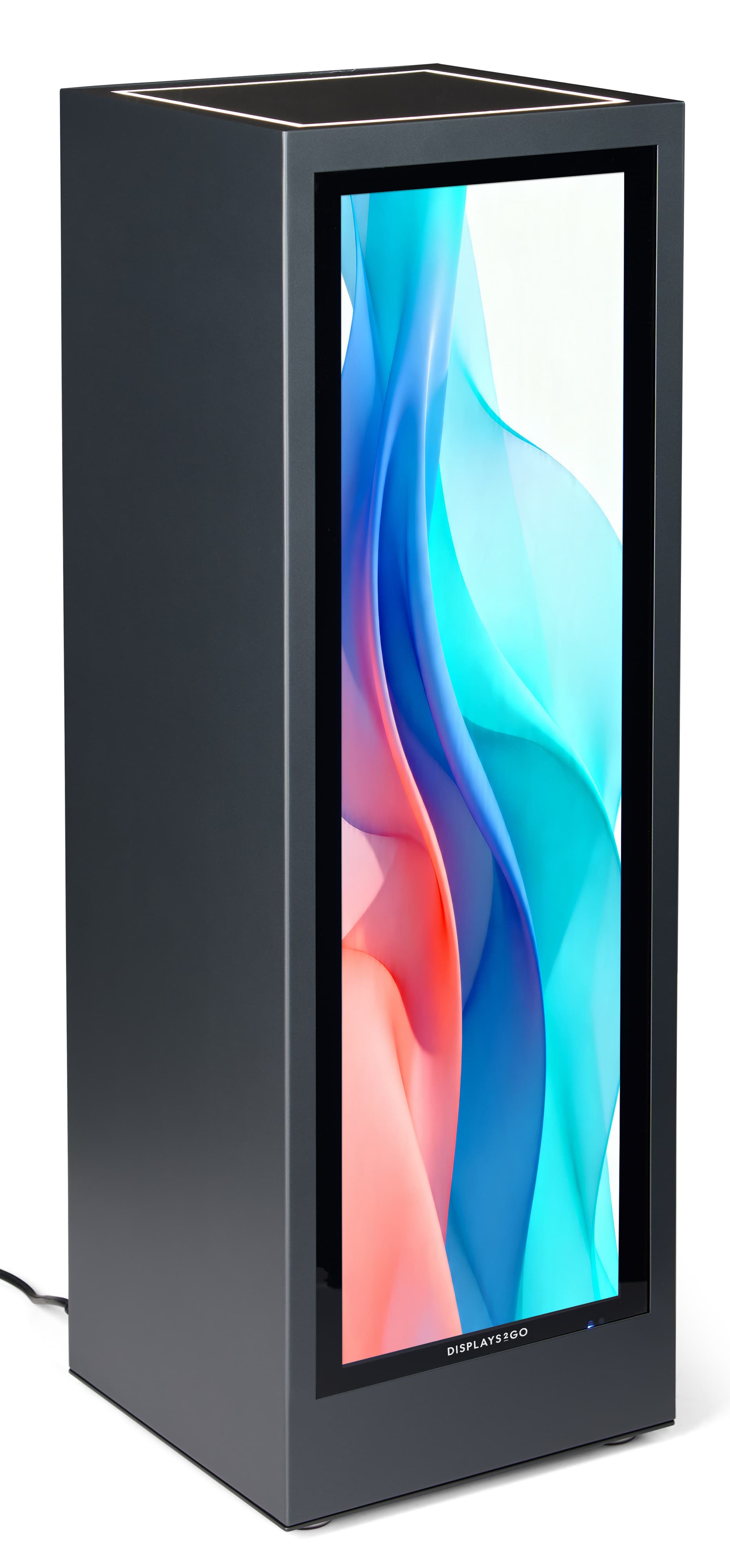 Pedestal display with digital sign with 37" ultra stretch screen