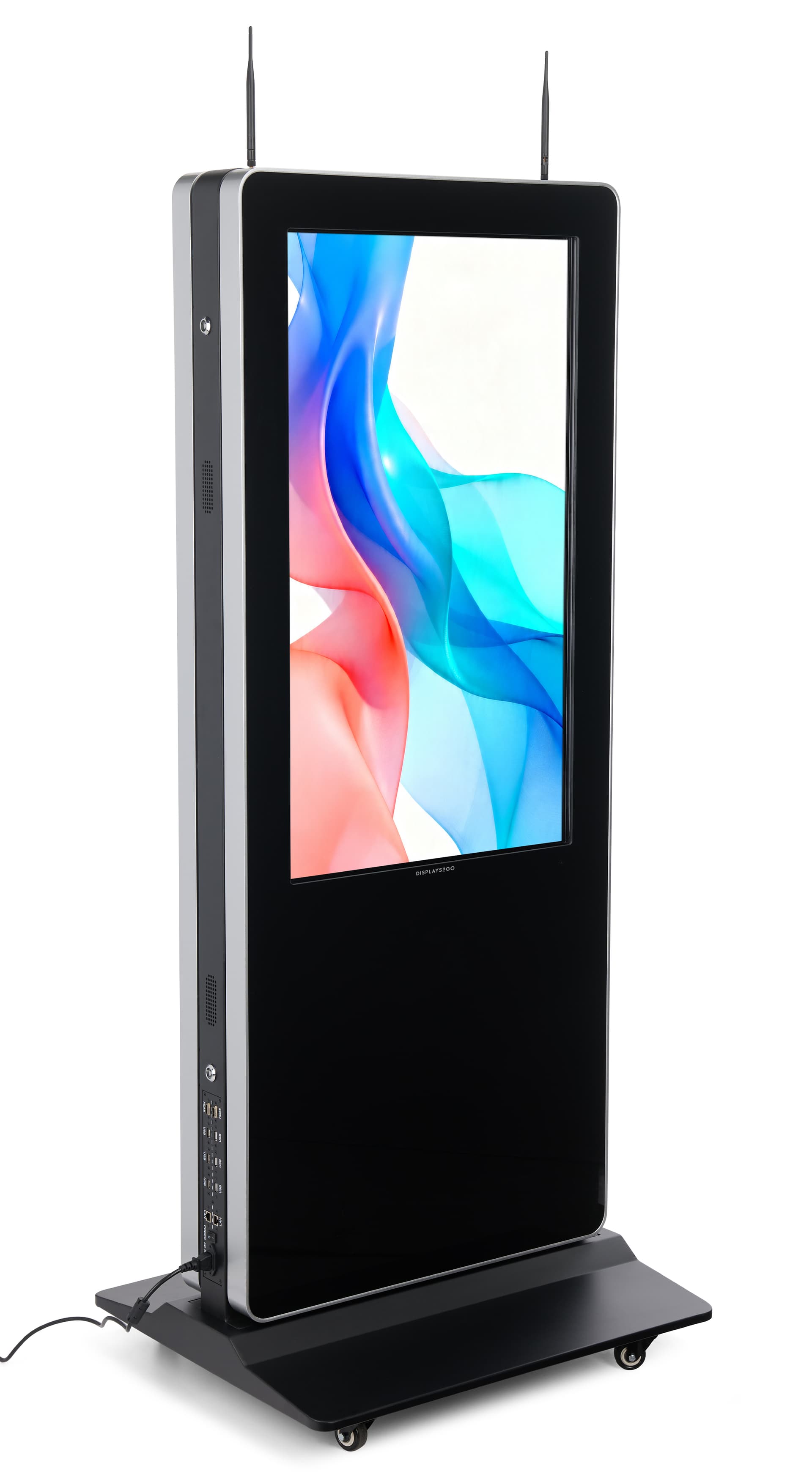 Double-Sided Digital Vertical Touchscreen Kiosk with 20pt IR Display 