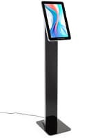 Touchscreen pedestal stand with media player
