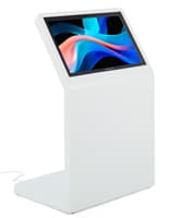Touch screen kiosk with camera with sleek white colorway option