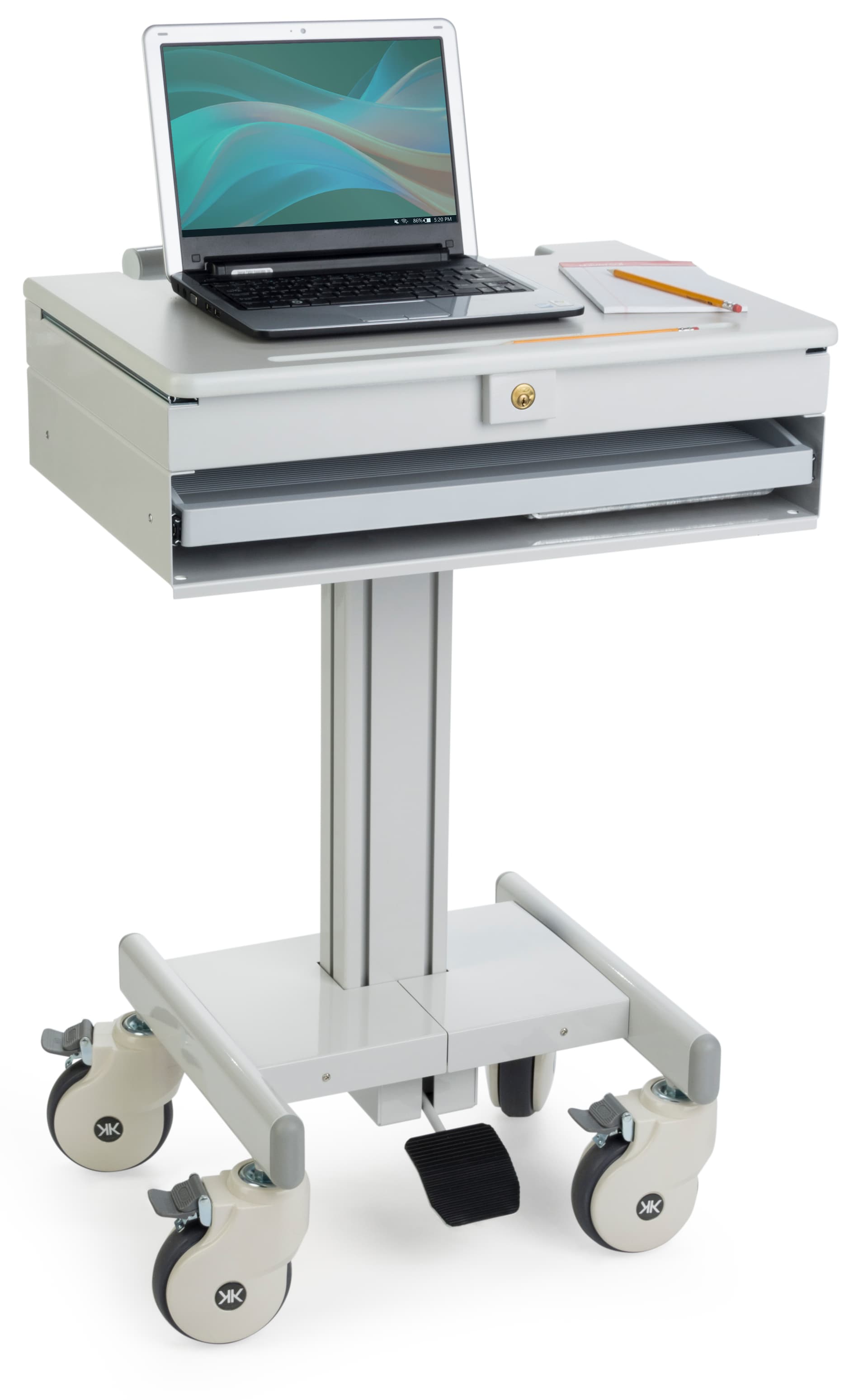 Height Adjustable Medical Laptop Cart
