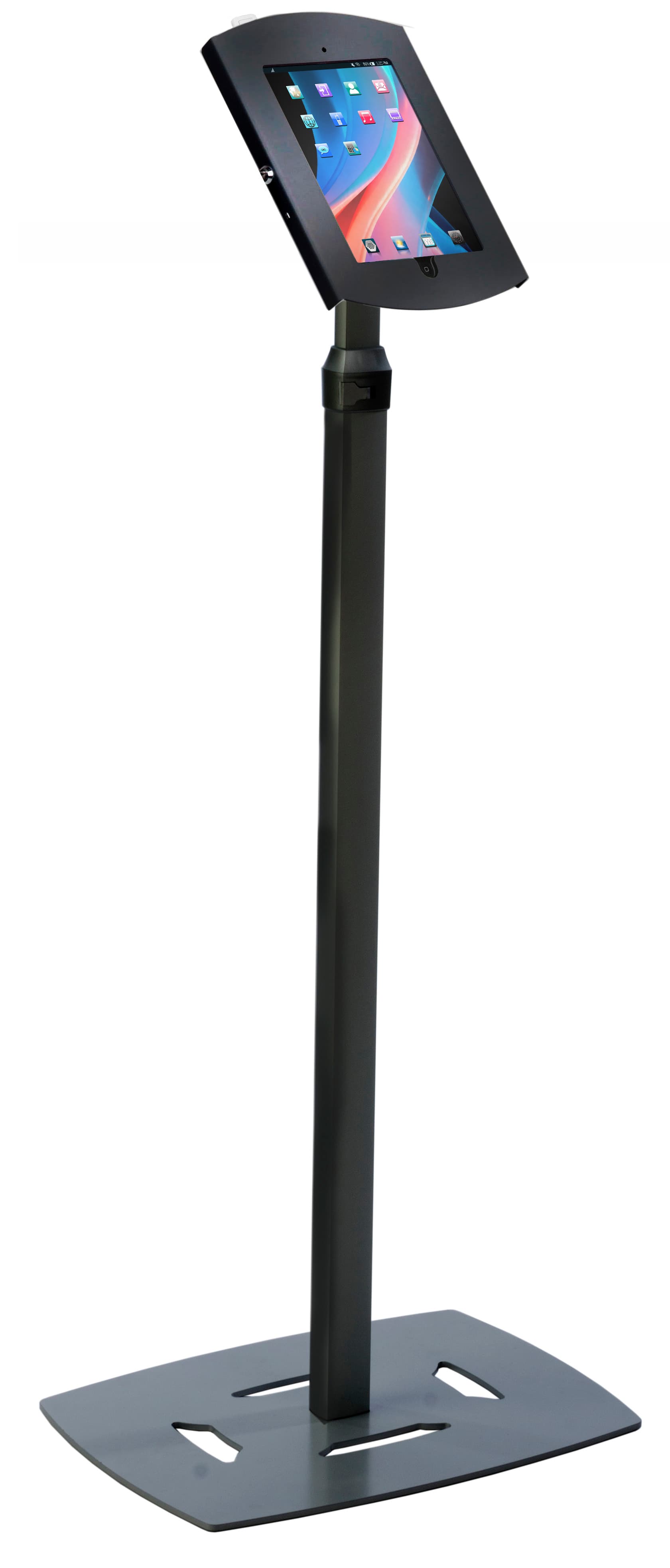 Black Tablet Giving Kiosk with Rotating Bracket