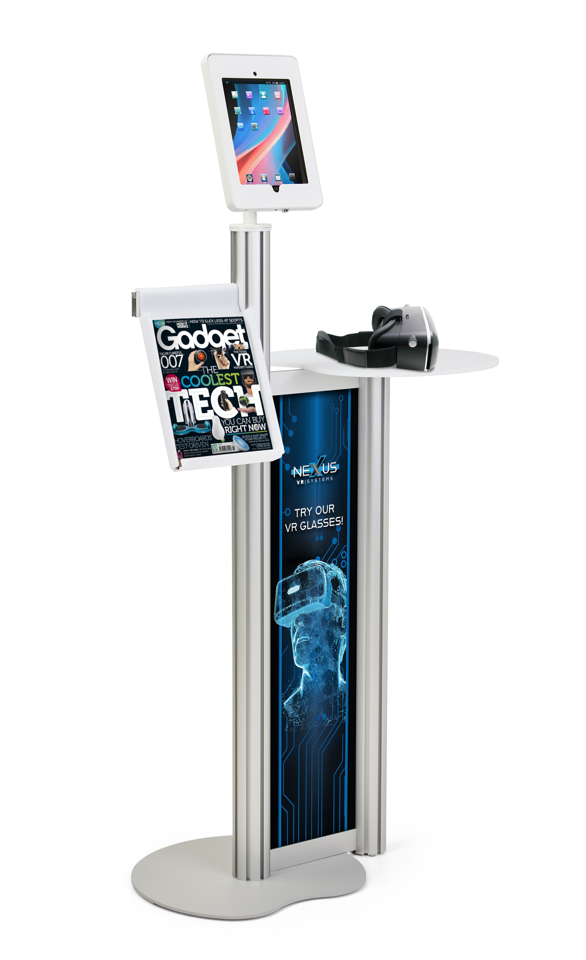 Custom replacement graphics for IPDTBL2G iPad floor stand with fade-resistant UV printing