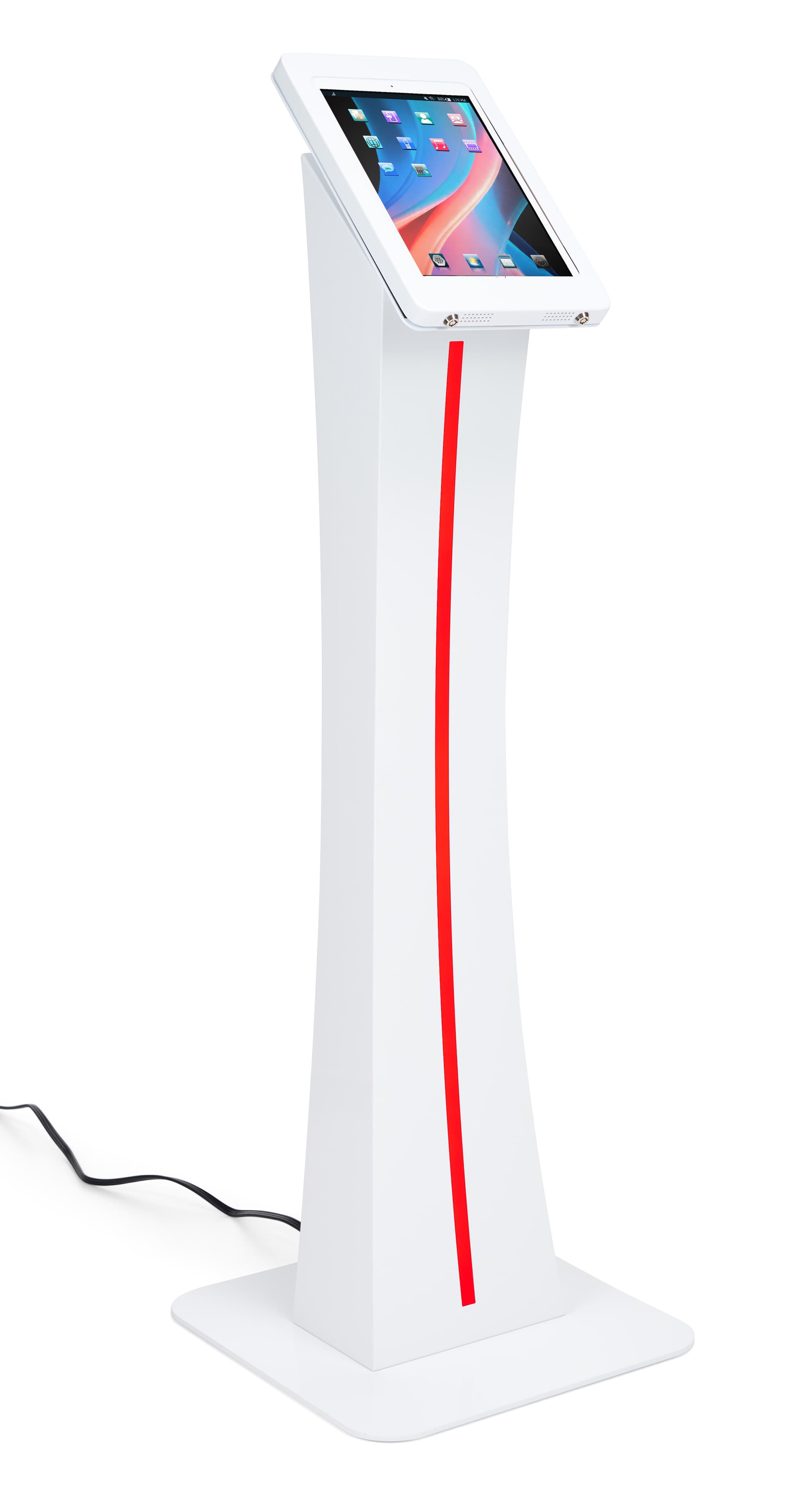 Edge-lit iPad kiosk with LED light strip 