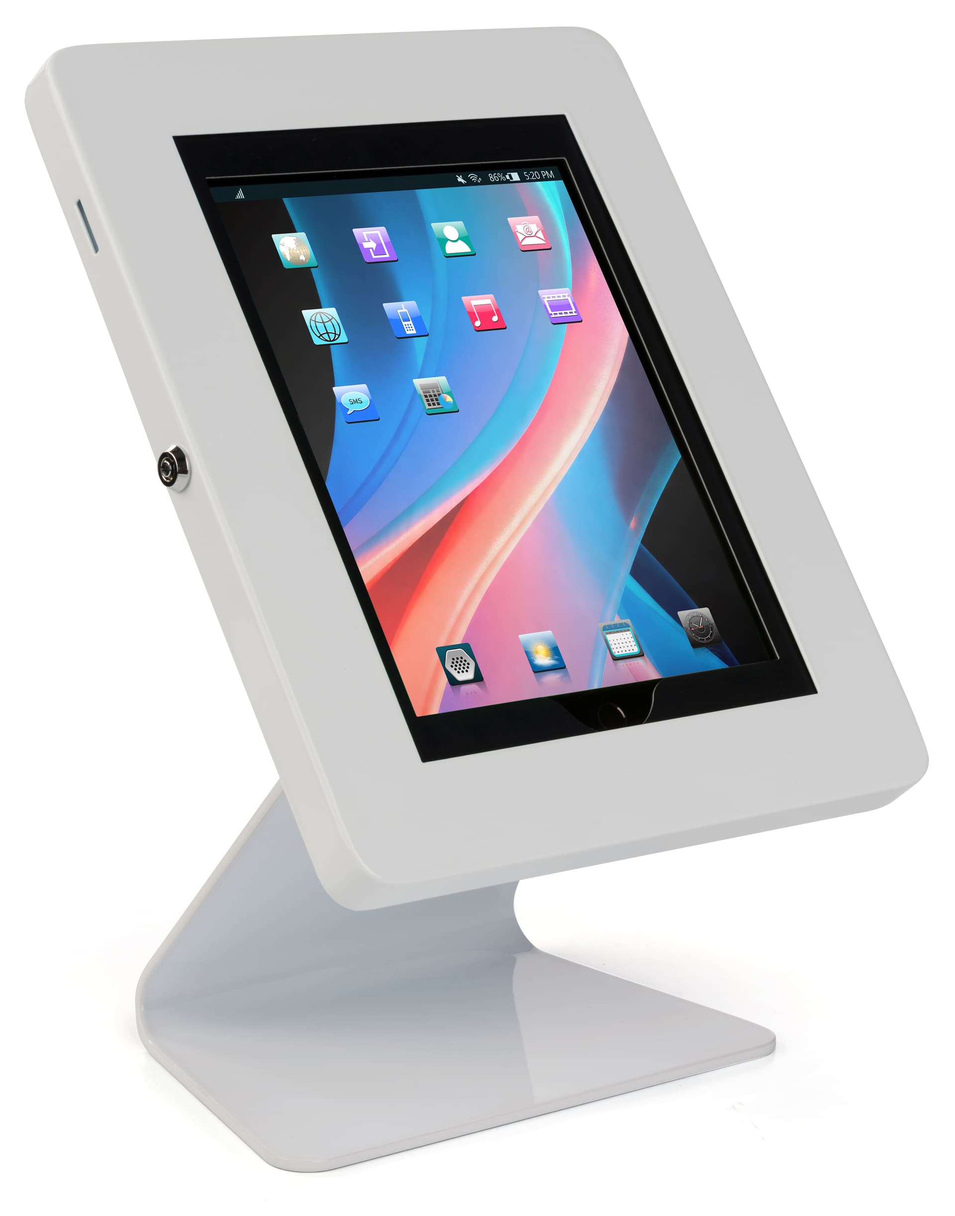 Tamper-Proof Tablet and iPad Kiosk with White Finish