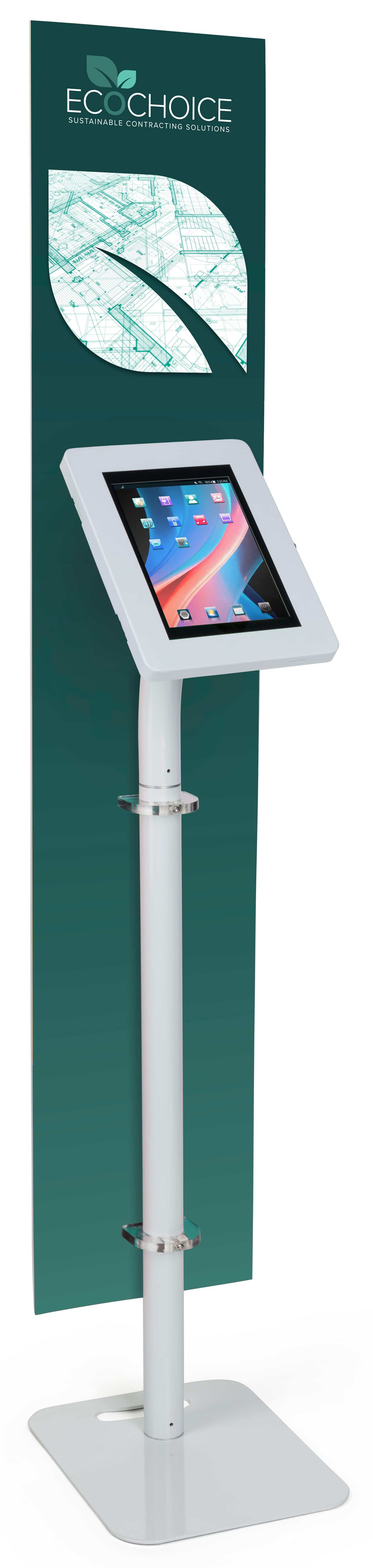 Custom Branded Tablet Security Stand with 12 x 60 Banner