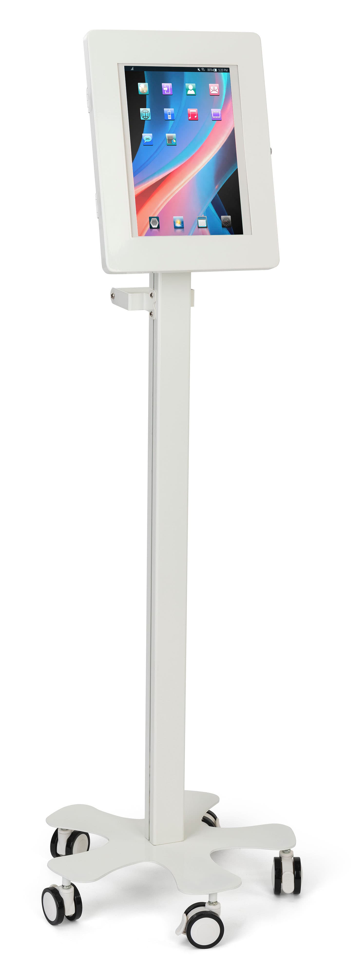 Steel tablet mount medical rolling cart 