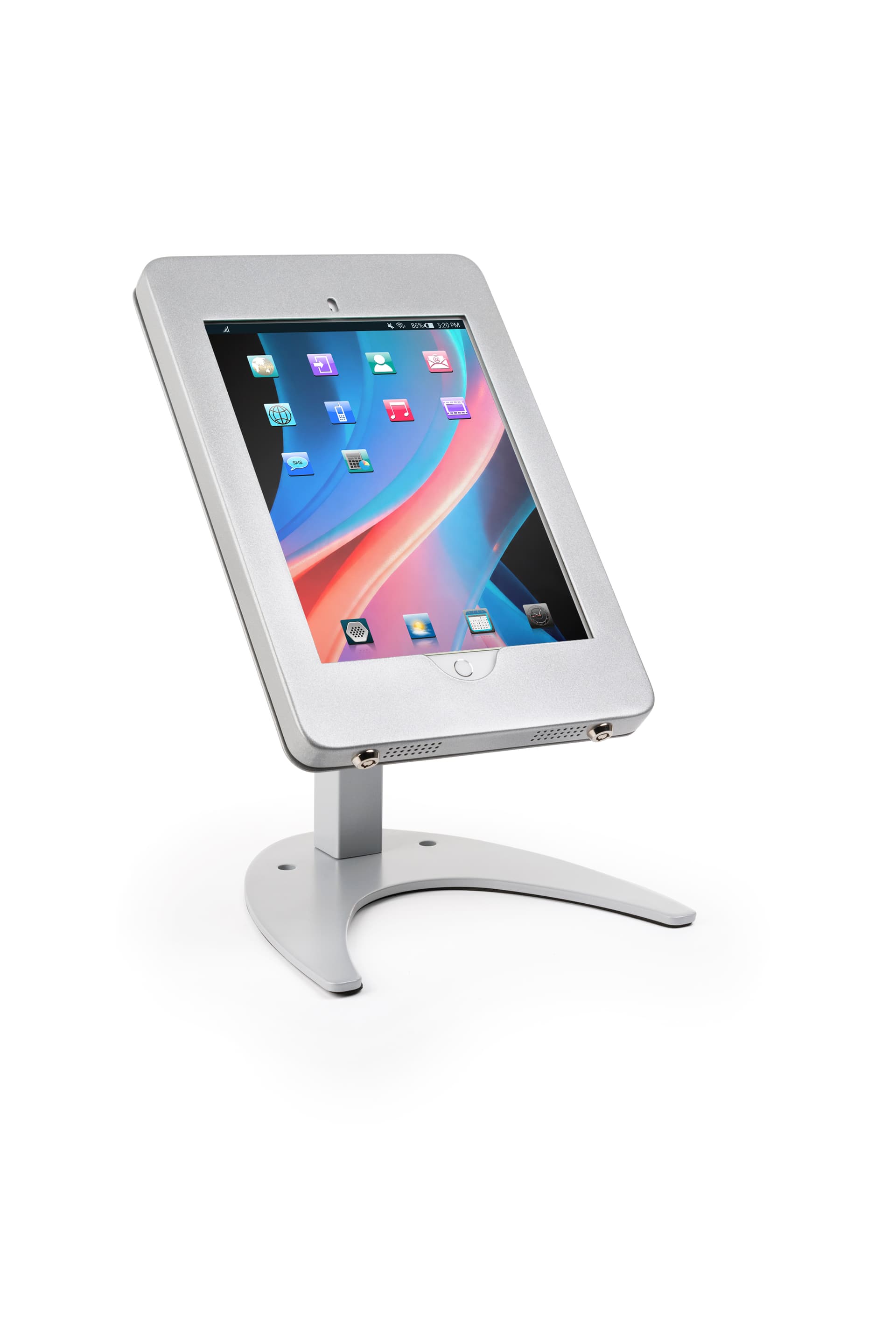 Countertop iPad Pro tablet holder stand with durable steel case