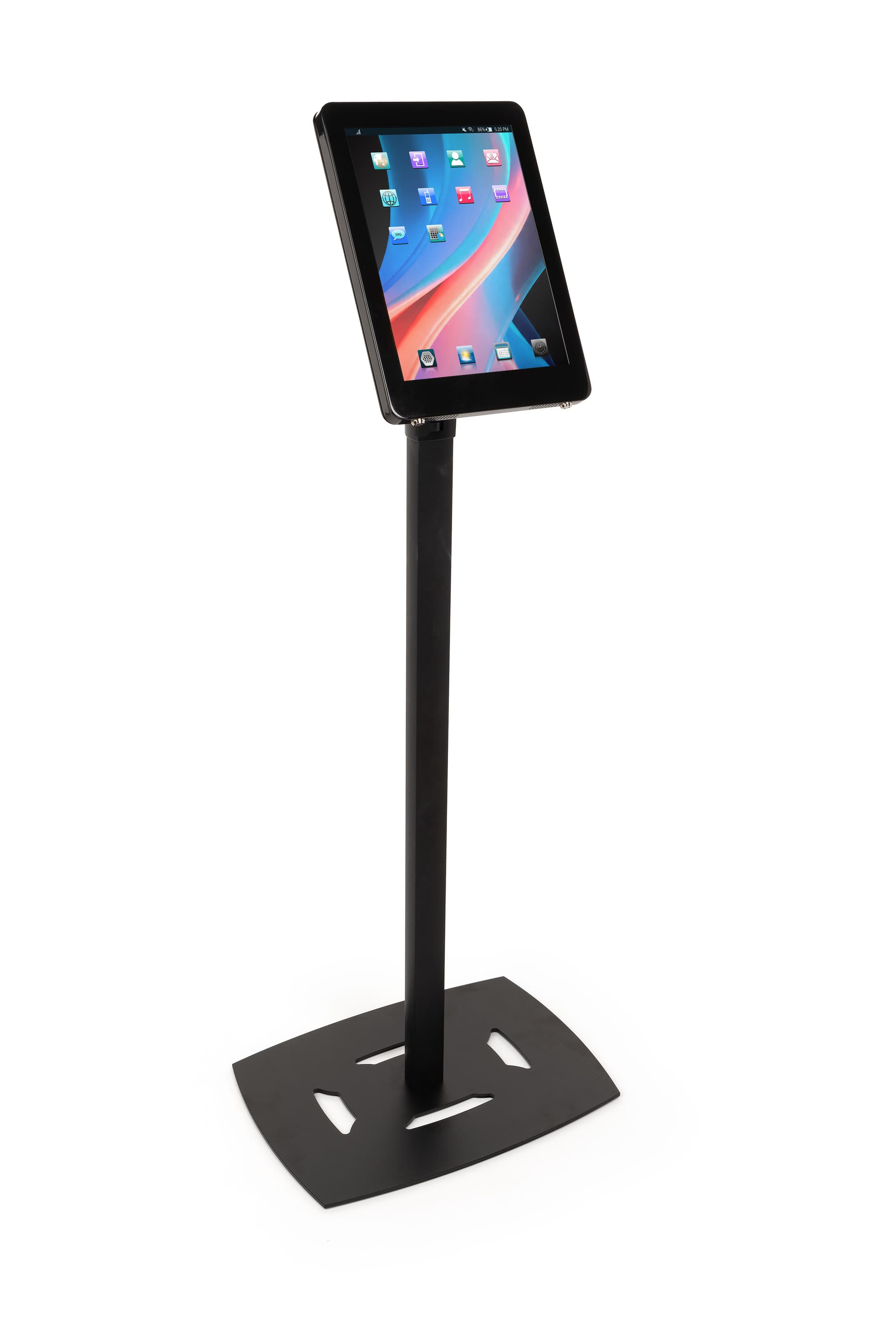 Interactive iPad pro convertible floor stand for hotel lobbies 