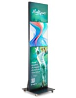 Digital advertising display with mixed multimedia combining LED digital signage and static signage