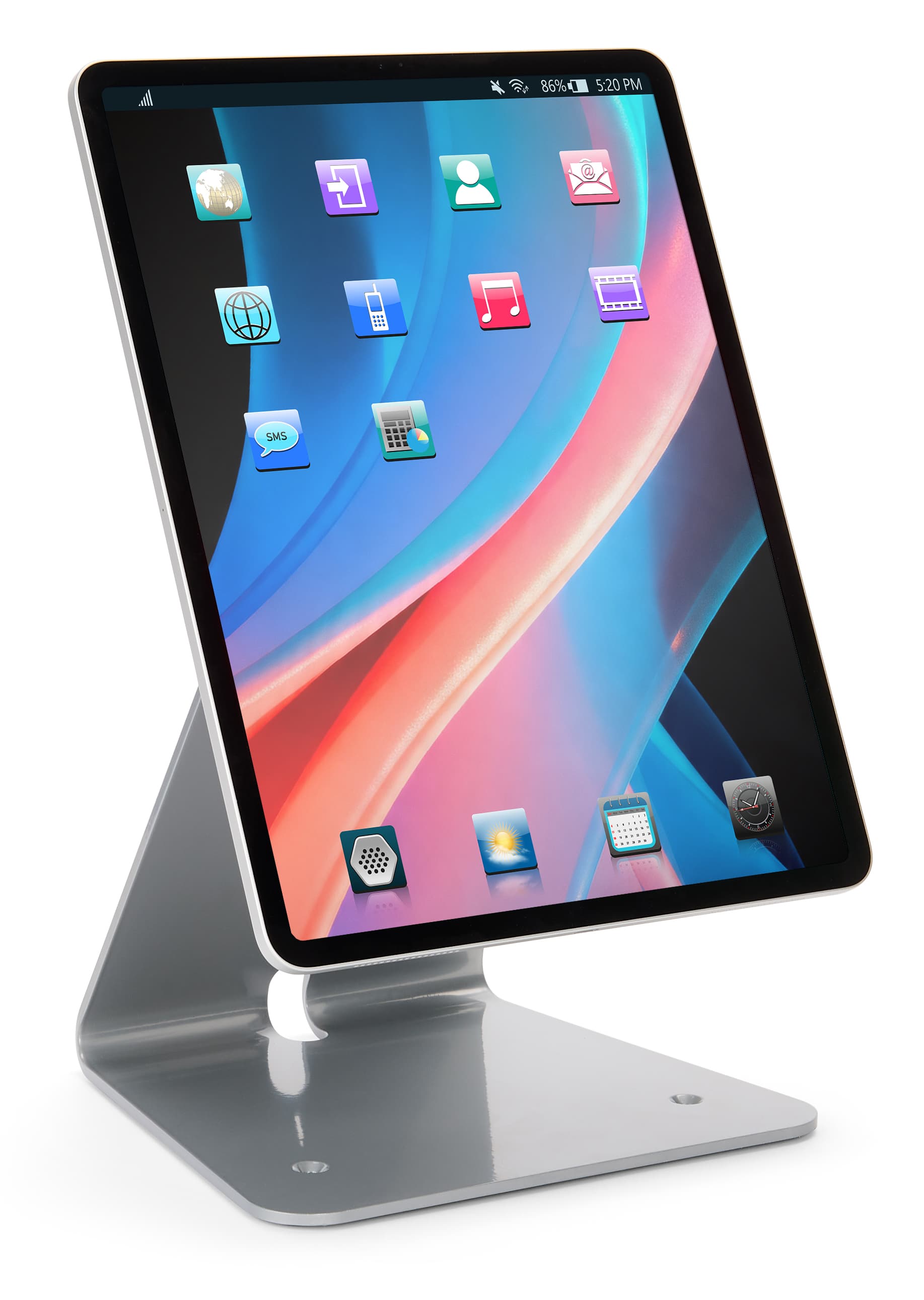 Magnetic tablet stand with overall weight of 5.7 pounds 