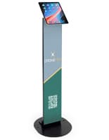 Magnetic tablet kiosk stand with black finish 