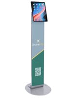 Magnetic tablet kiosk stand with steel base