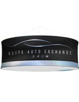 Circle hanging banners with recyclable soft knit fabric  