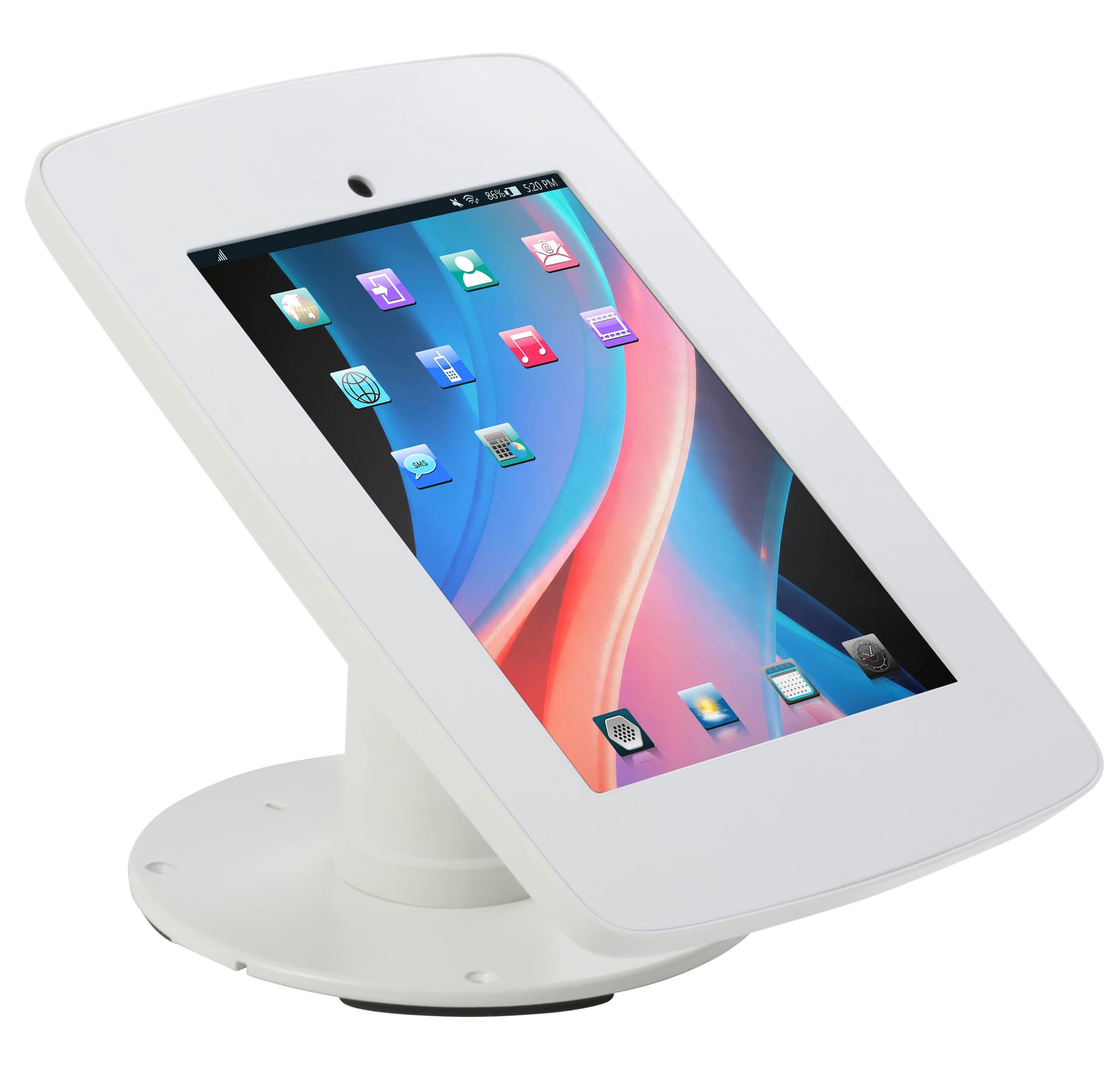 White iPad Checkout Stand for Tabletop Mounting