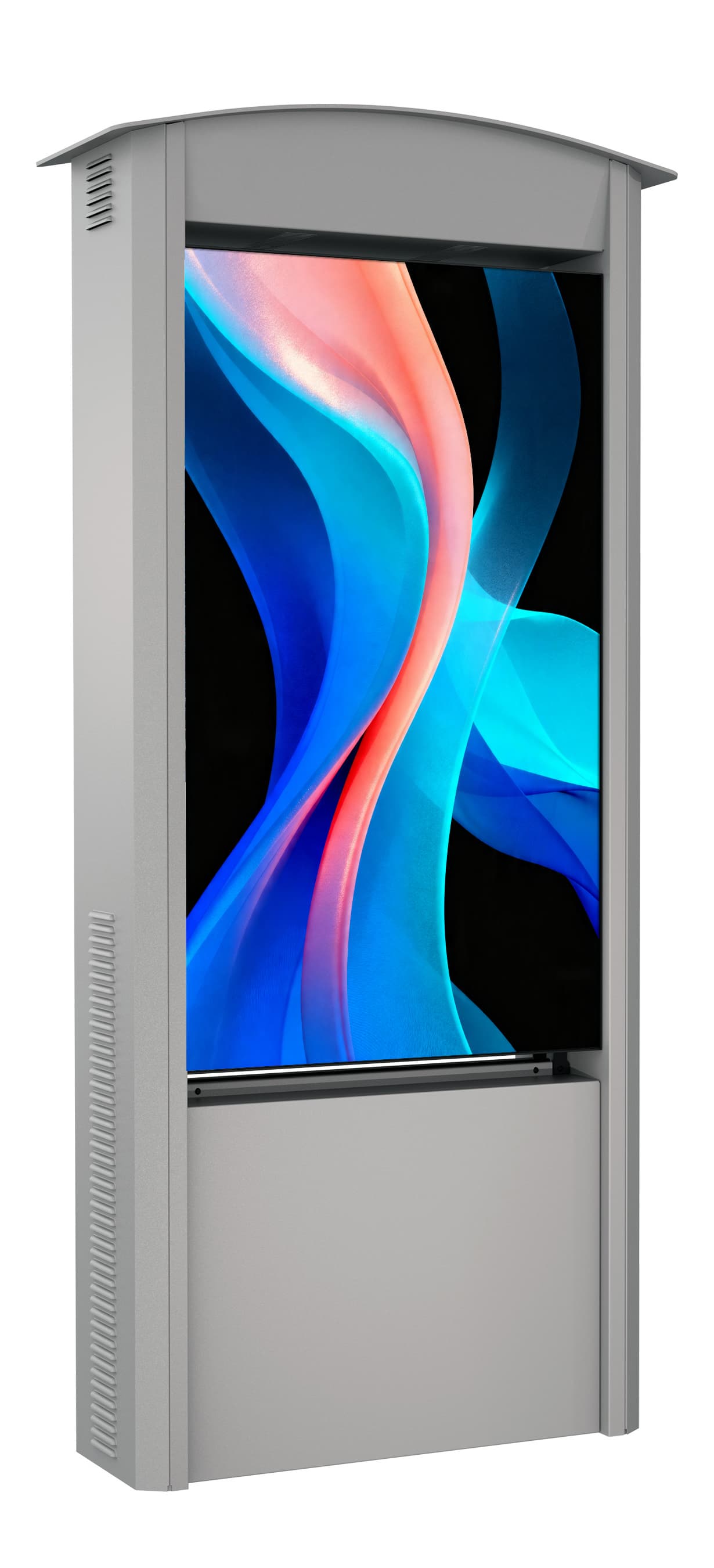 Outdoor digital signage display with silver color option