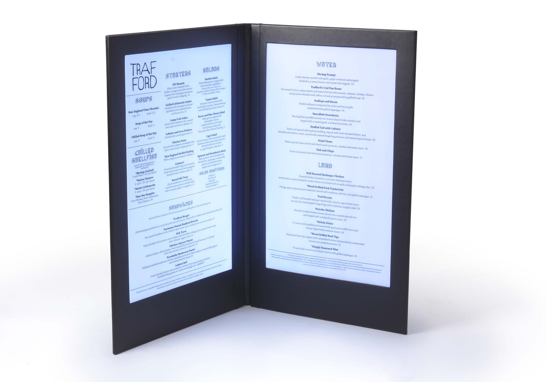 Back Lit Menu