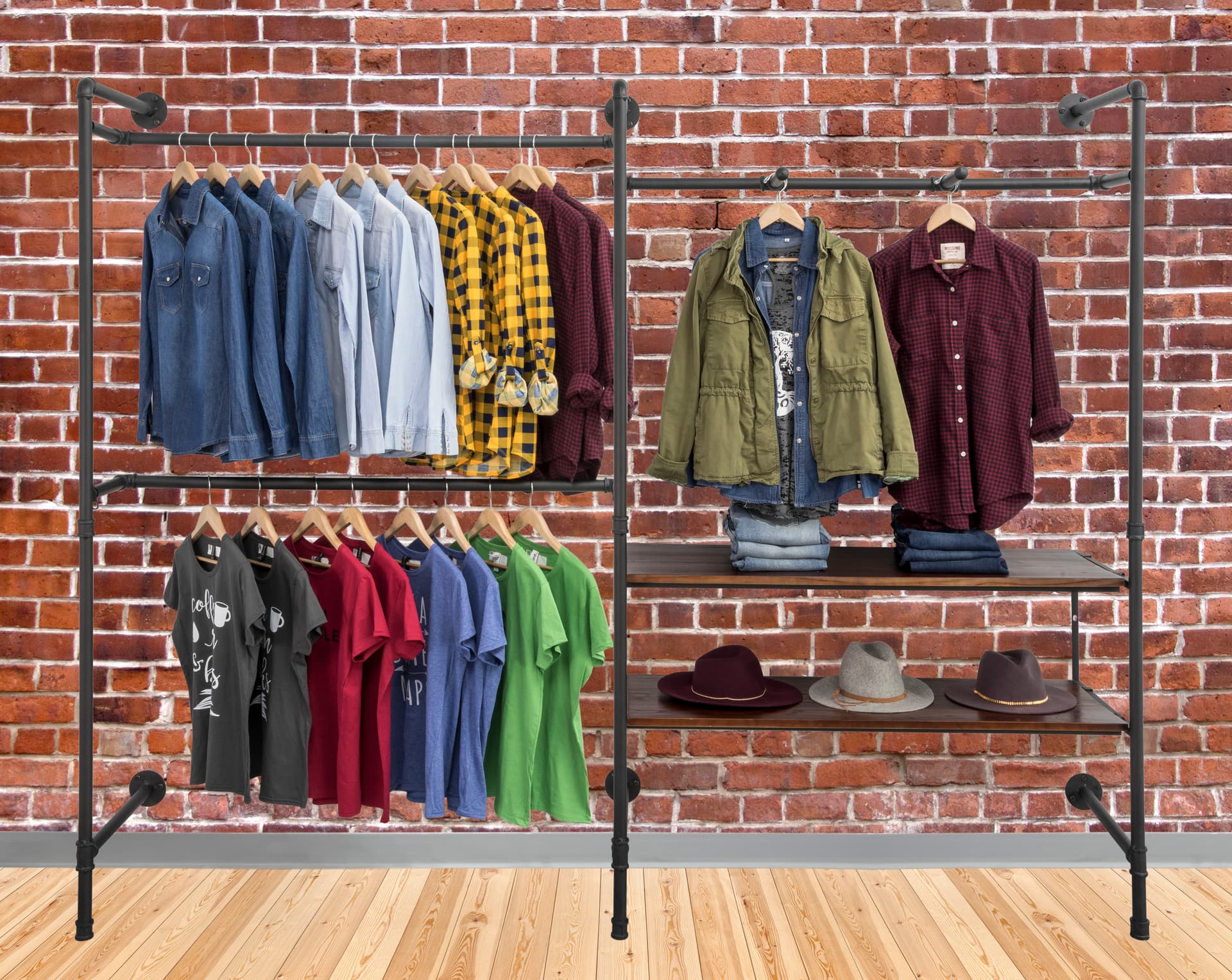 Industrial Outrigger Wall Unit Showcased in a Store