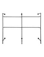 Industrial Wall Display Pipe Rack with 4 Clothing Hanger Bars