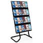 4-Tiered Literature Floor Stand, 4"/8.5"w, 12-24 Pockets – Black