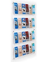 29 inch x 47.5 inch wall mounted acrylic literature display with clear backboard