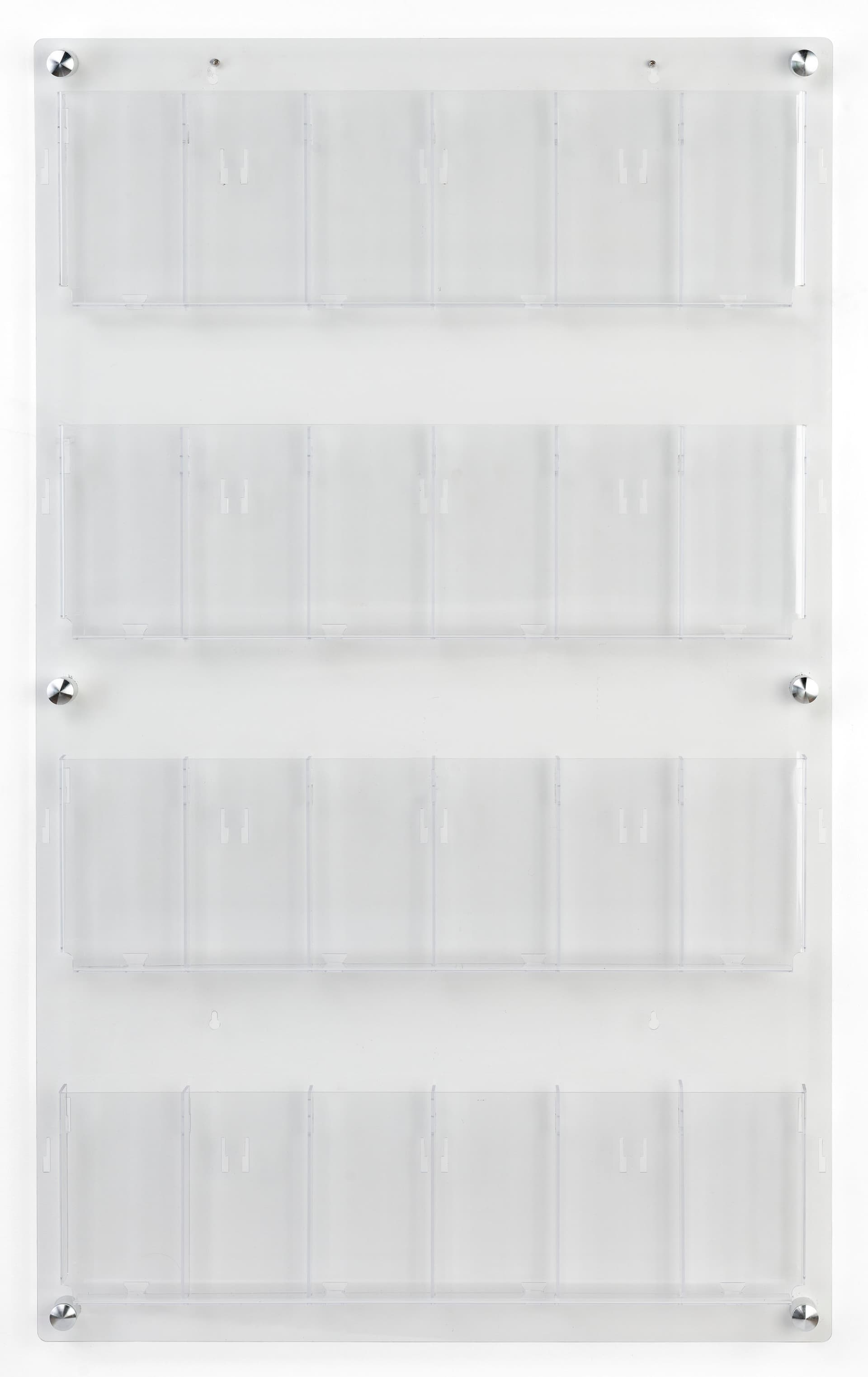 29 inch x 47.5 inch wall mounted acrylic literature display with durable plastic backboard for brochures 
