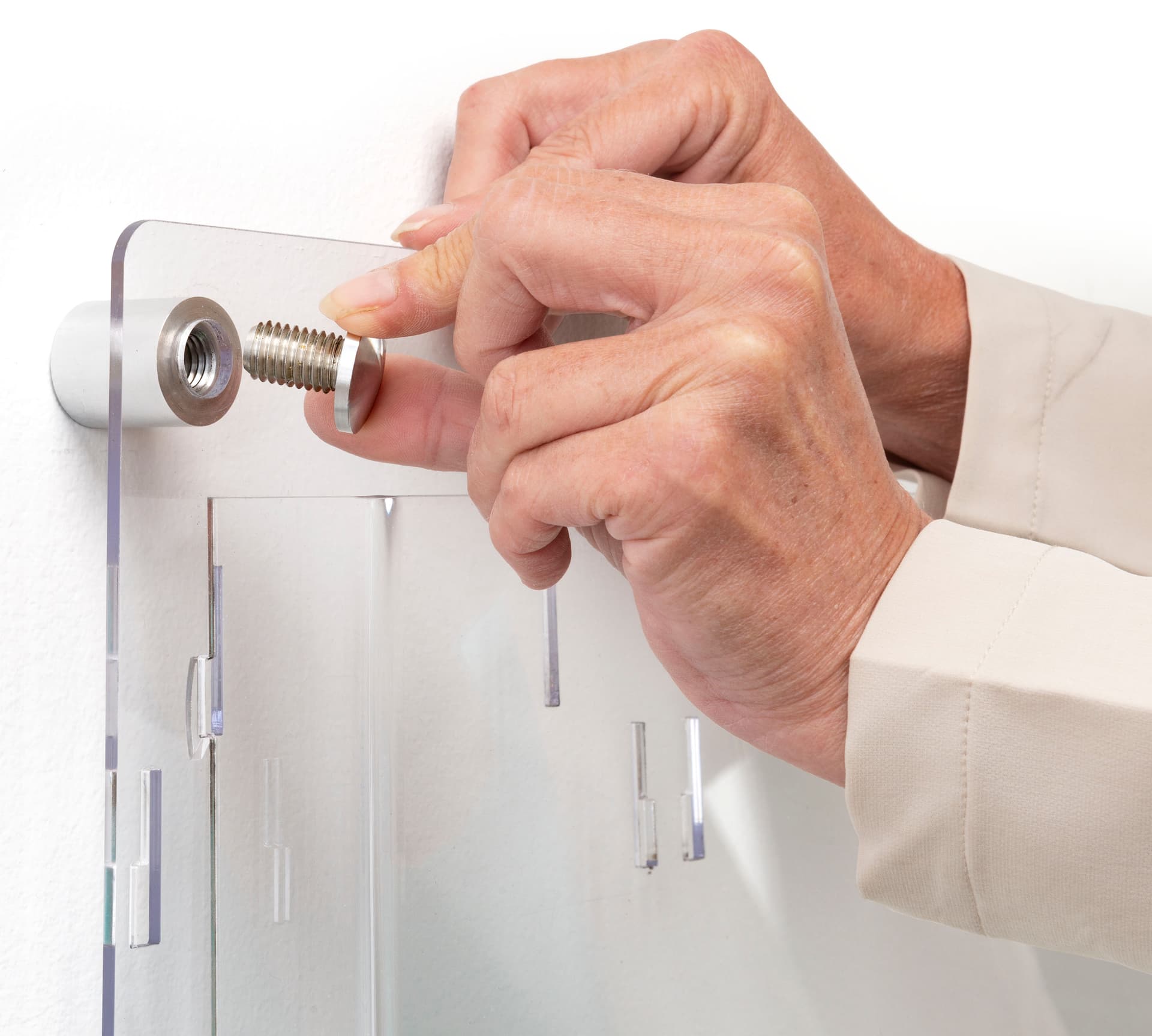 3-tiered acrylic literature wall rack with hardware included 