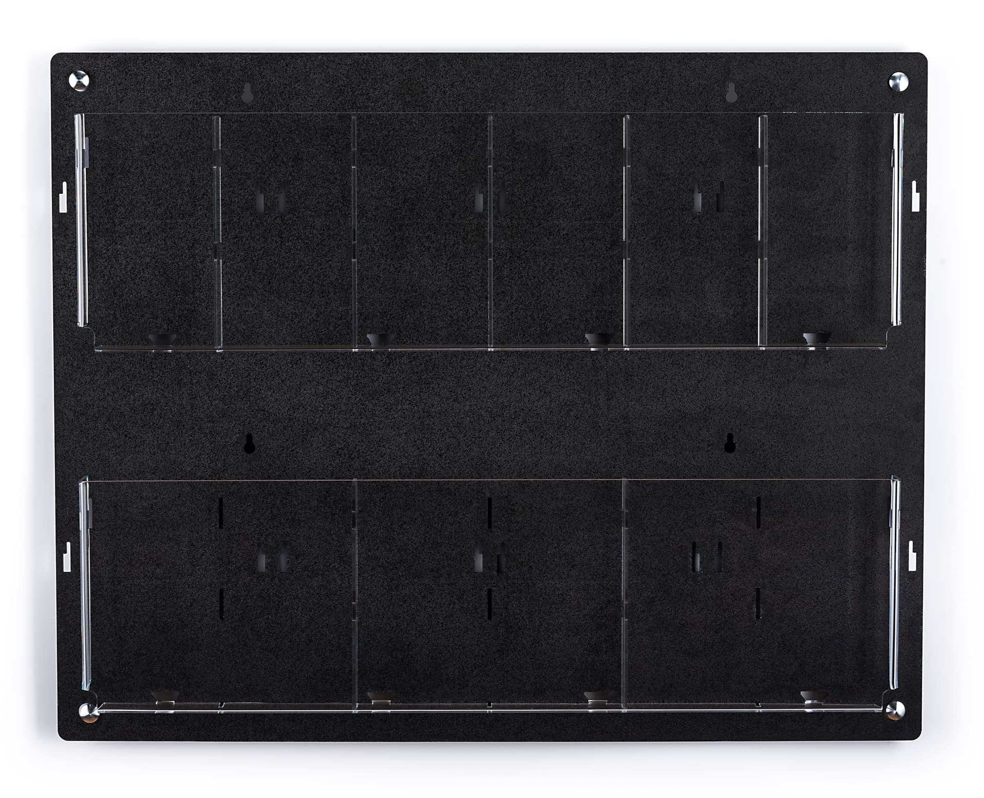 Wall mount brochure holder with mounting hardware included 