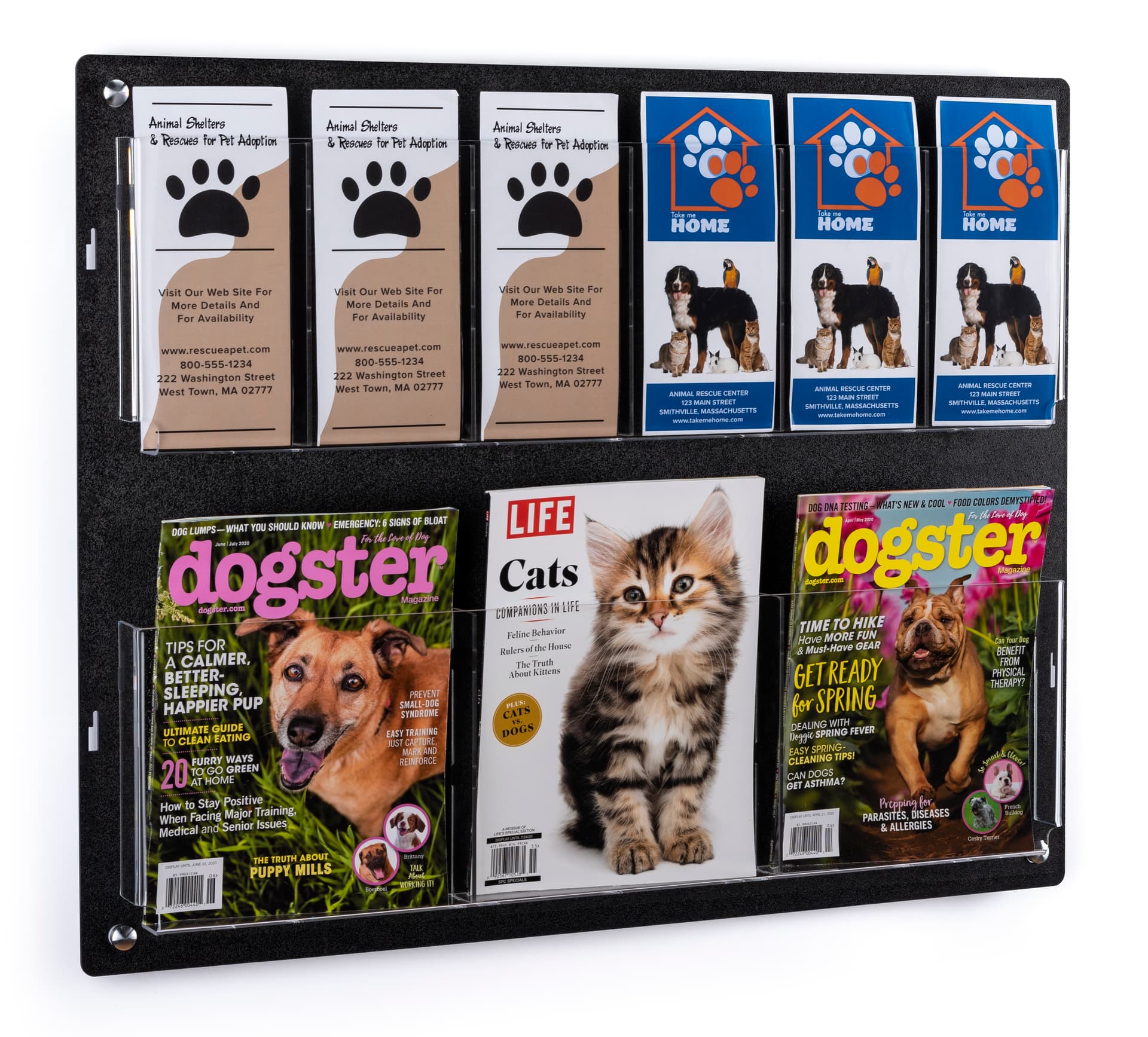 Acrylic wall mount brochure holder