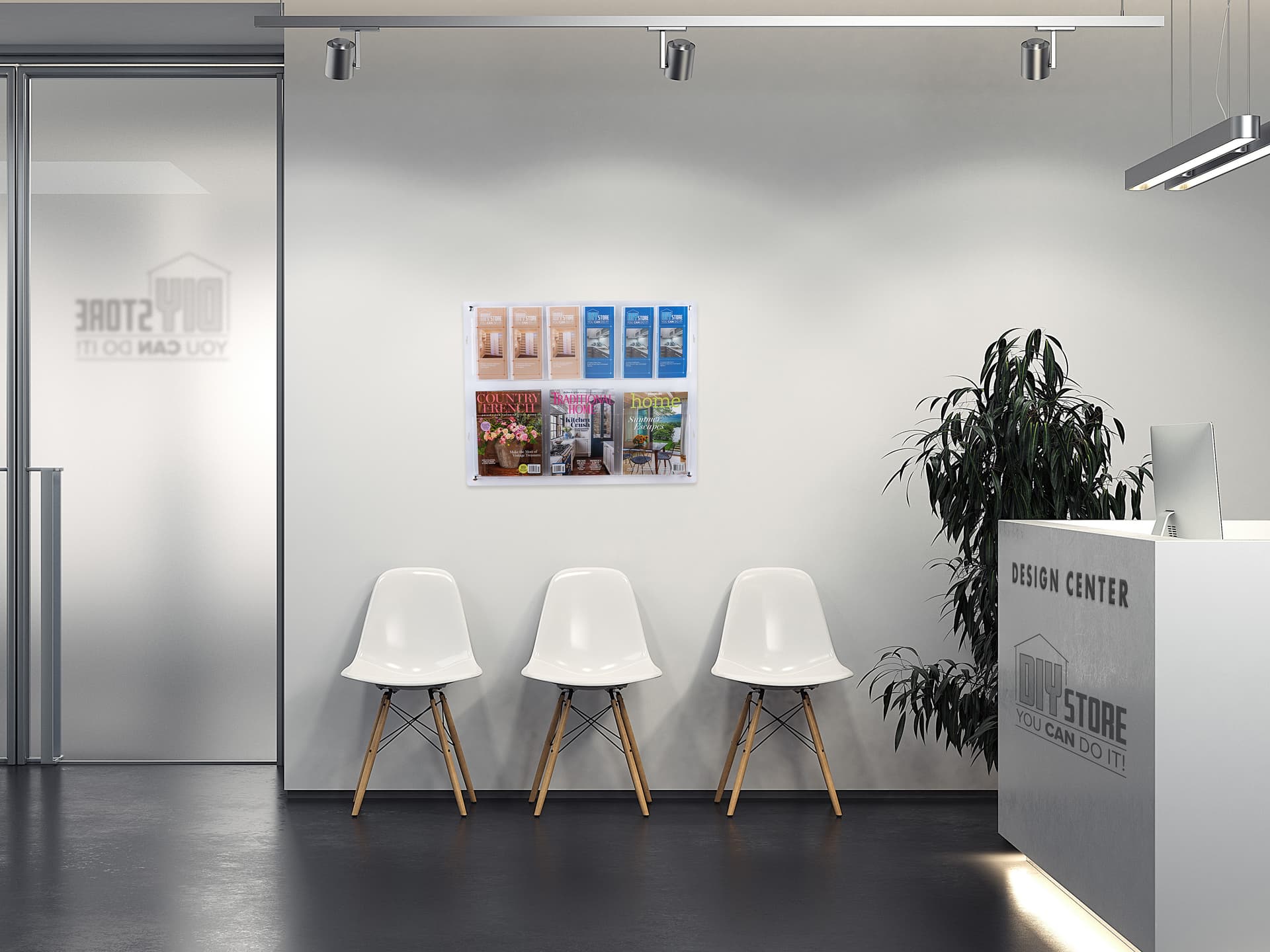 Wall mounted magazine rack with pre-drilled holes for an easy installation 