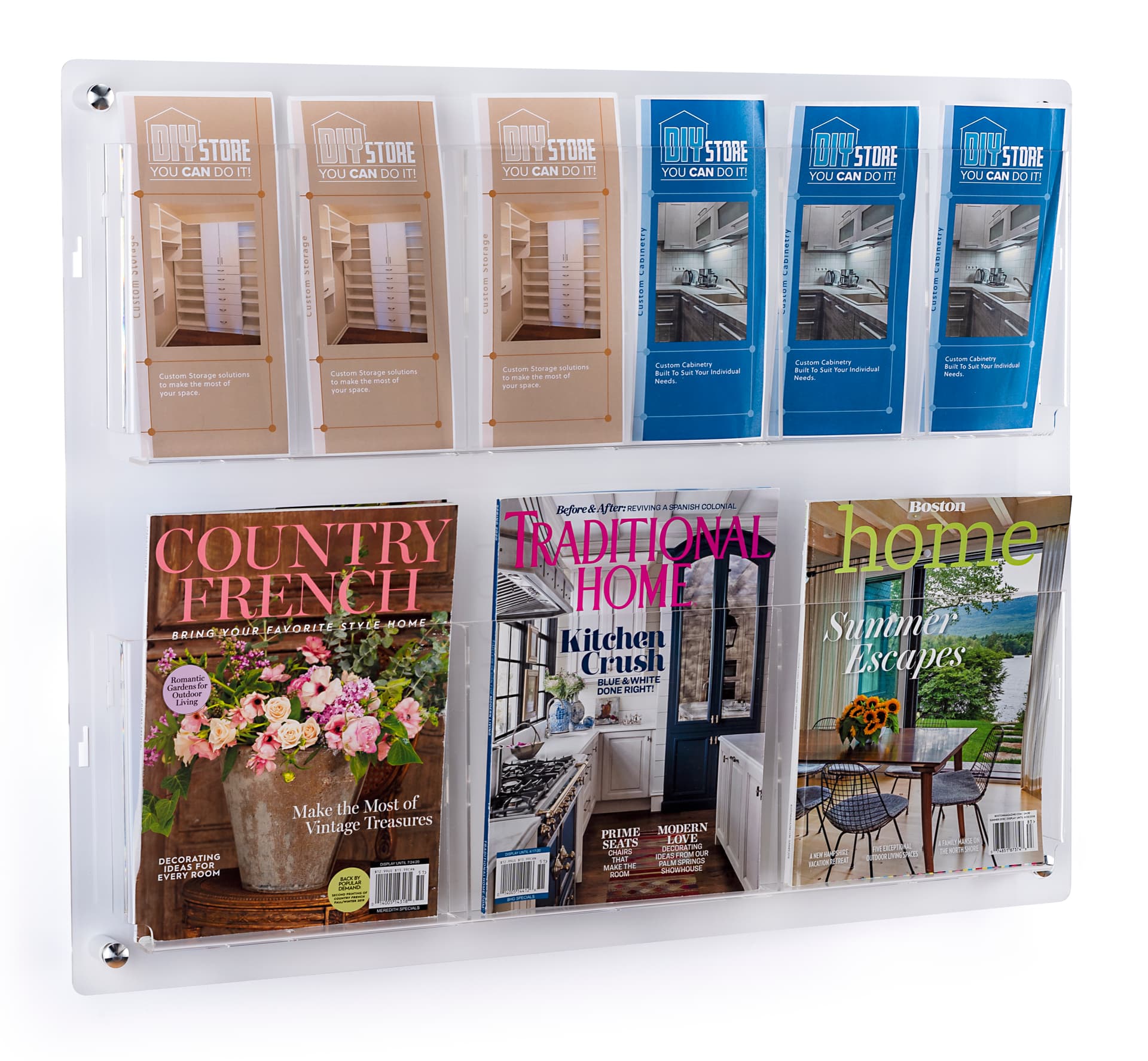 29 inch x 23 inch wall mounted magazine rack