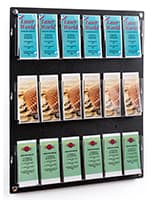 29.0 inch x 35.0 inch adjustable wall mounted literature holder can fit up to 18 stacks of brochures