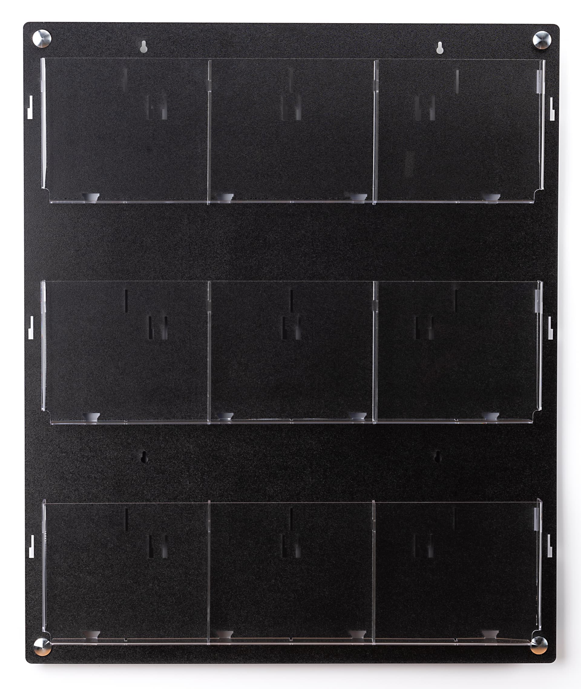 29.0 inch x 35.0 inch adjustable wall mounted literature holder fits 8.5 x 11 magazines 