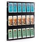 Wall Mounted Acrylic Literature Rack, w/ Adjustable Pockets - Multiple Sizes