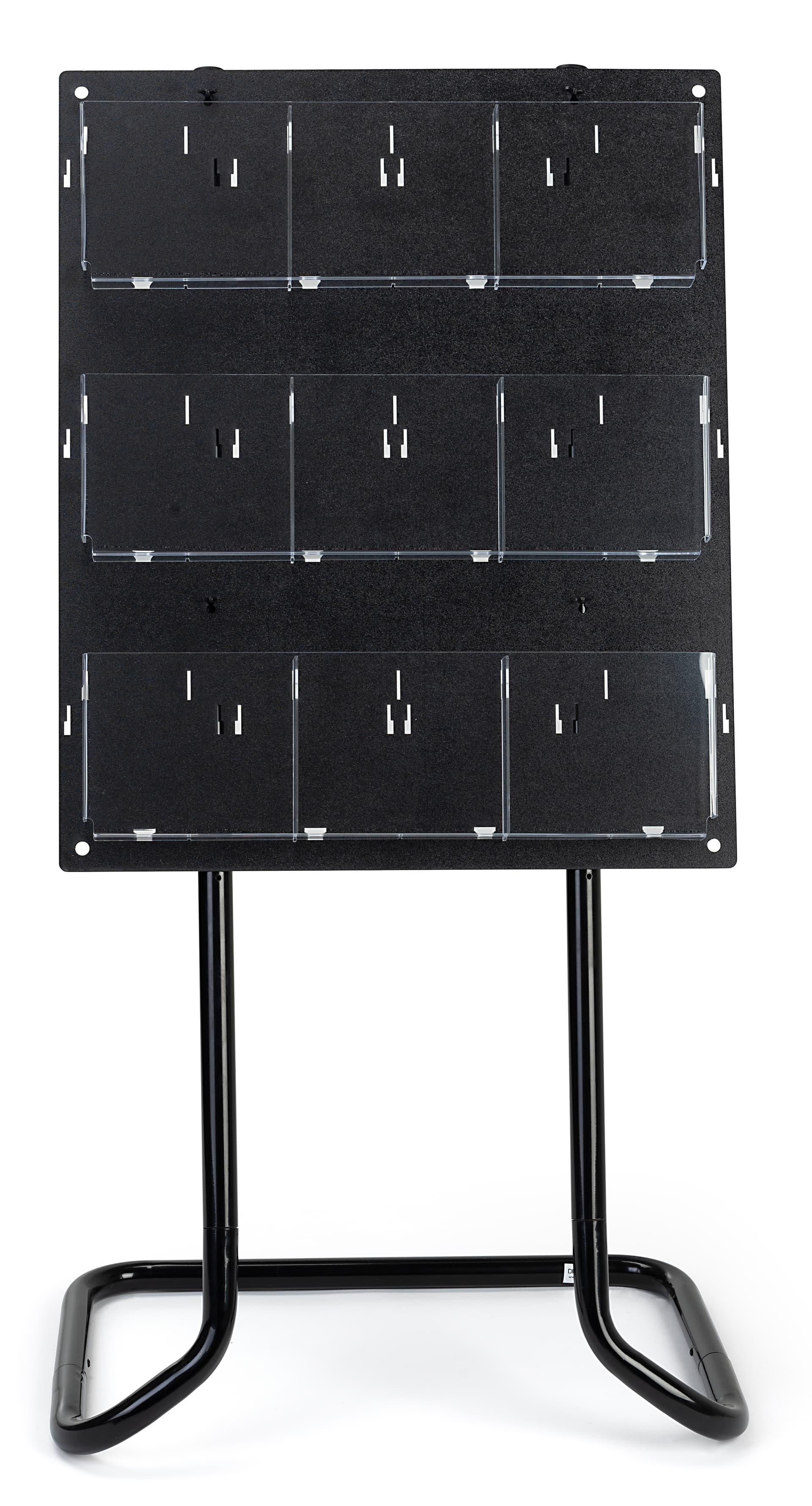 30.5 inch x 57.5 inch tiered acrylic literature floor stand with metal frame 