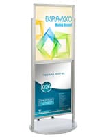 Silver Dual 22 x 28 Mobile Poster Display for Sporting Events Silver Dual 22 x 28 Mobile Poster Display, 63" in Height