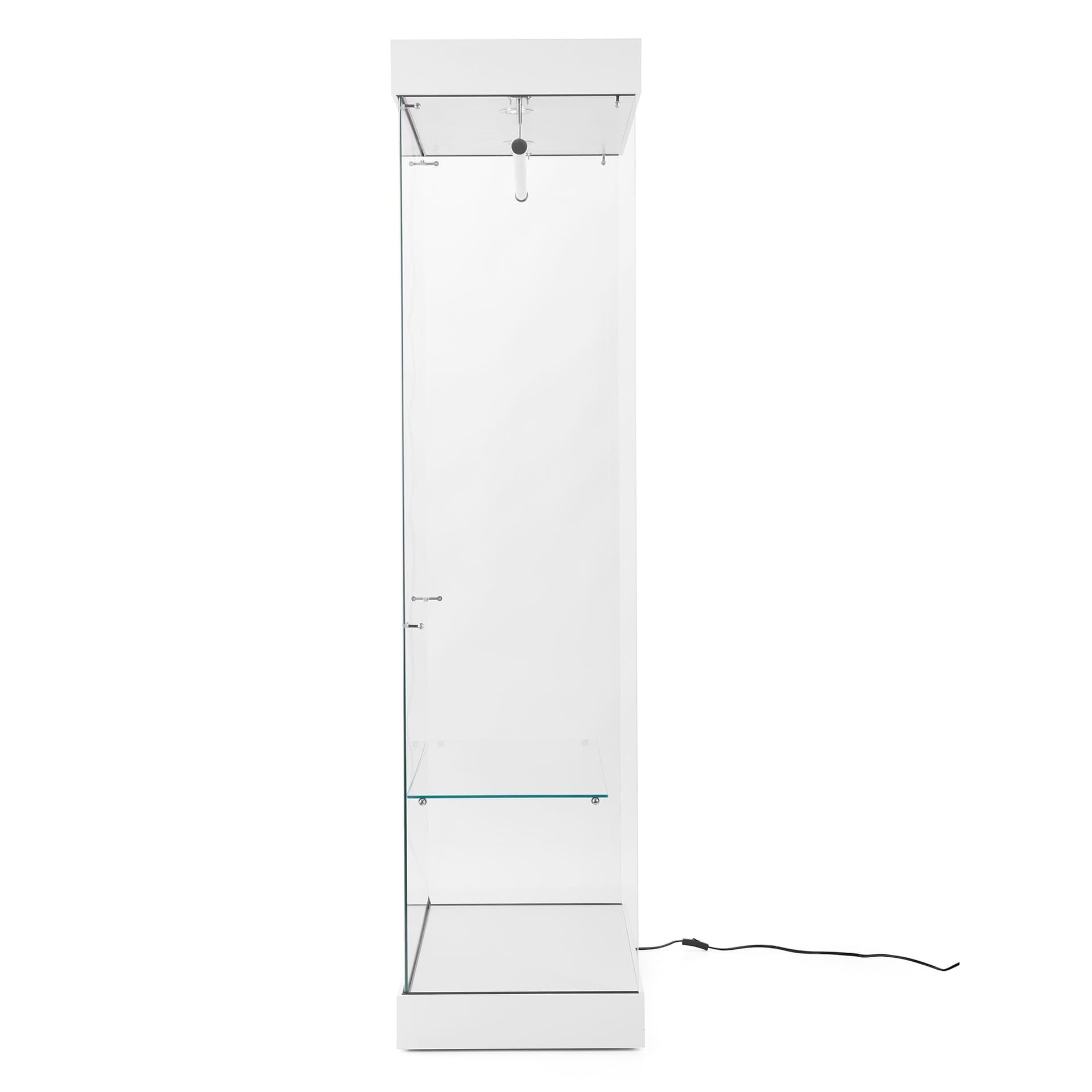 Retail glass wardrobe shown from the side