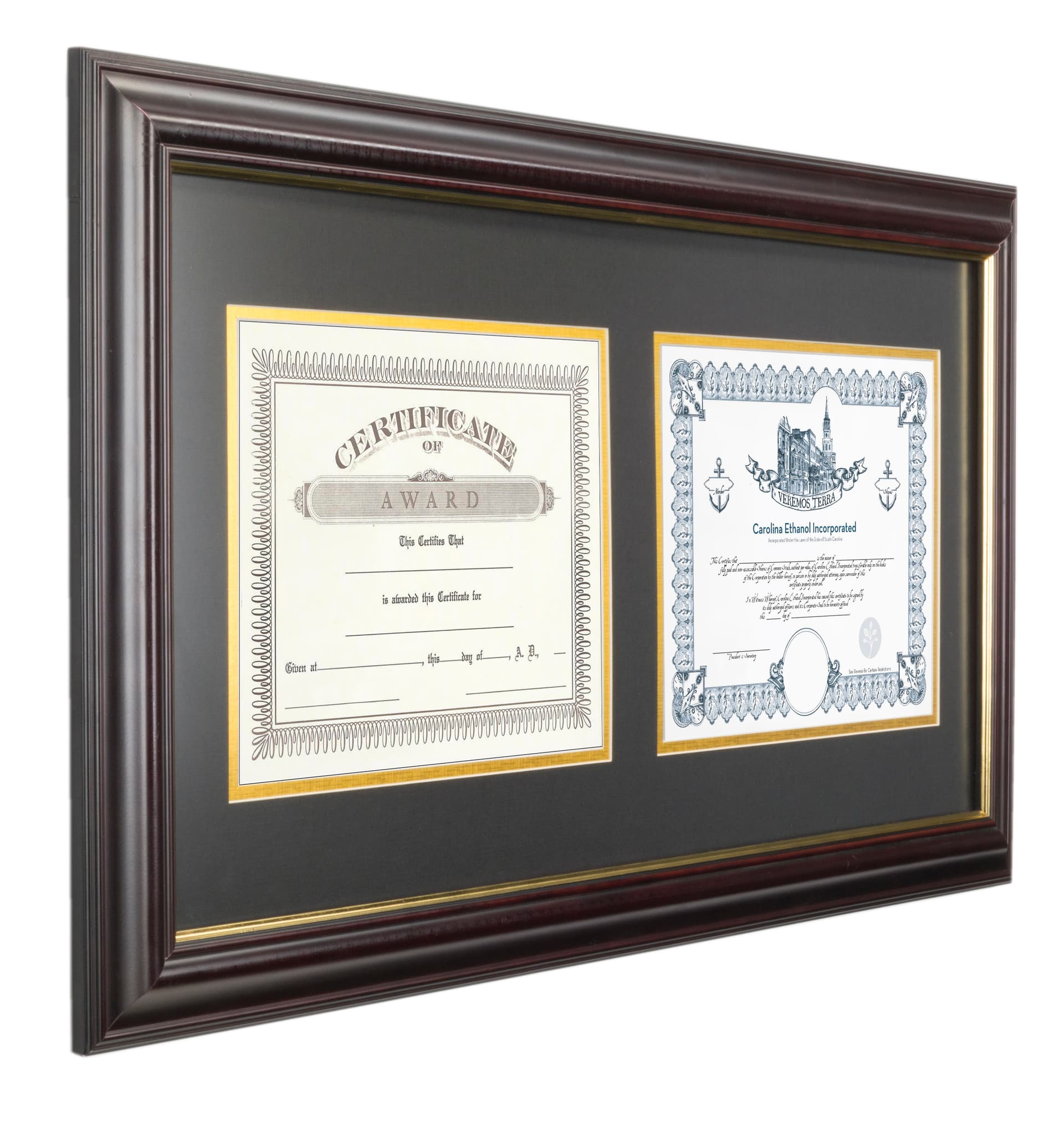Dual Vertical Diploma Frame Holds (2) Diplomas