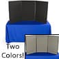 72"w Tabletop Hook & Loop Display Board, 3 Panels, Double Sided - Black & Gray