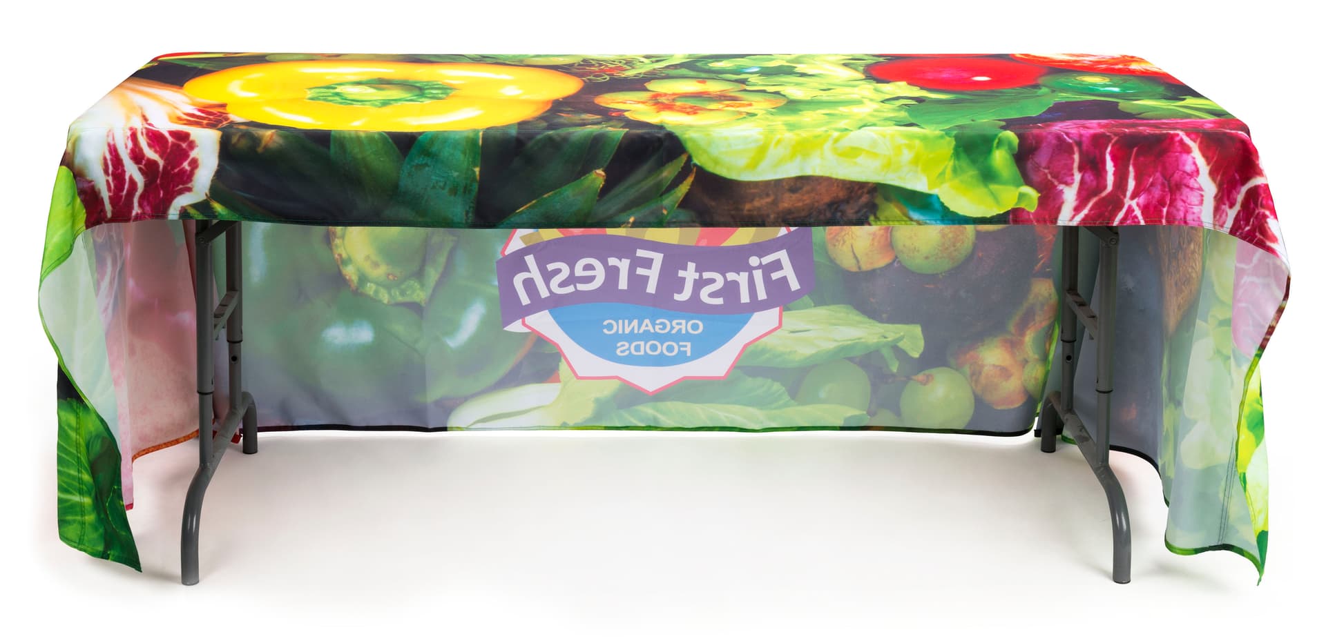 Custom table covers with open back design 