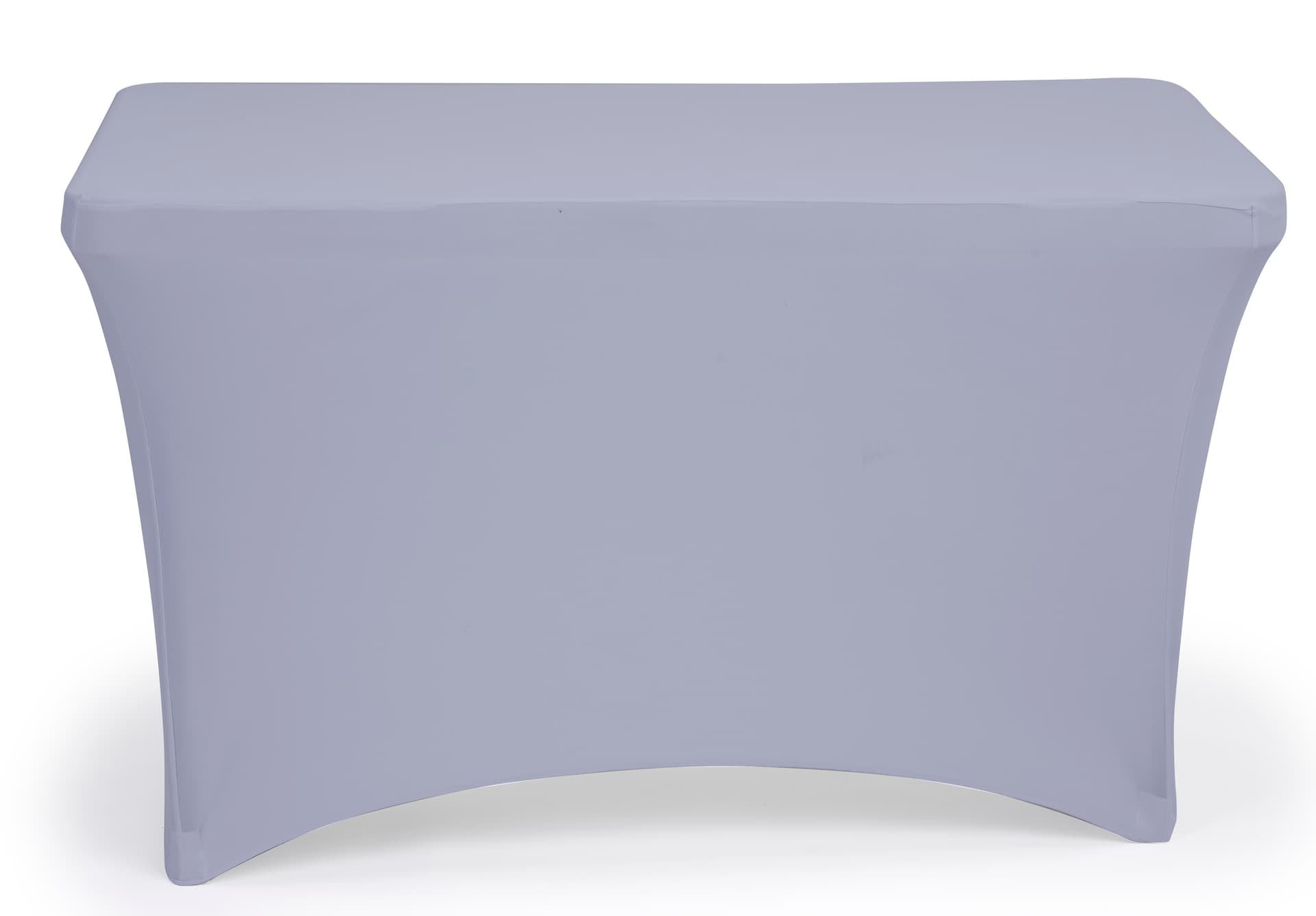 Gray stretch table cloth with open back 