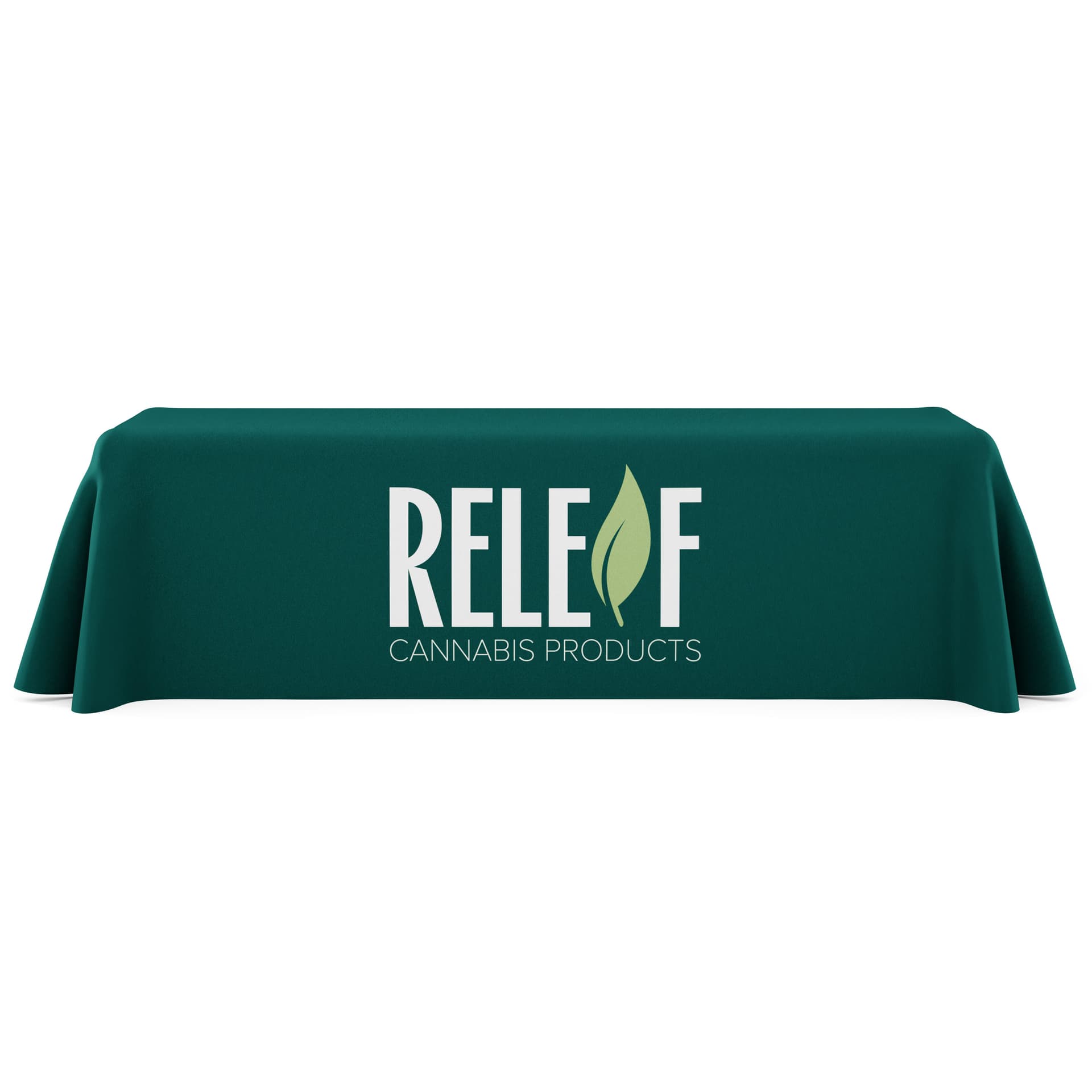 Custom rectangle table cover with professional branding