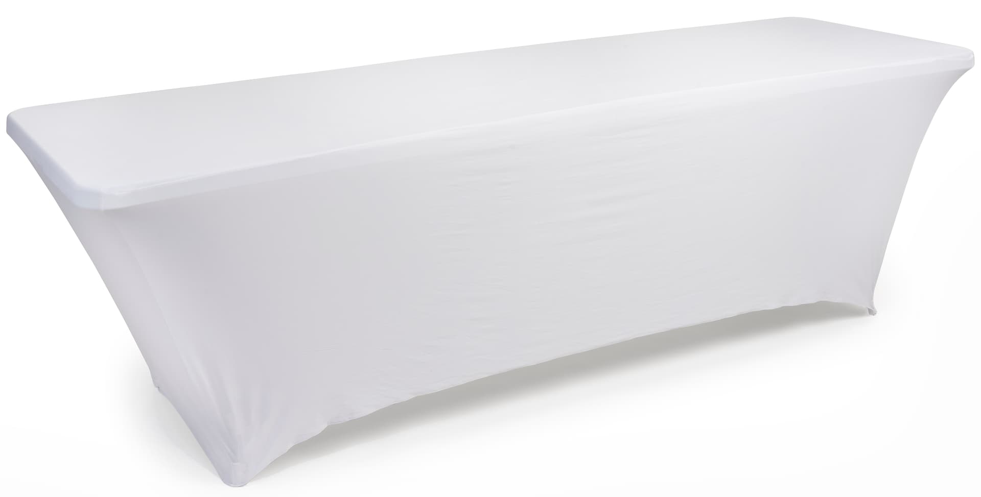 White stretch table cloth 