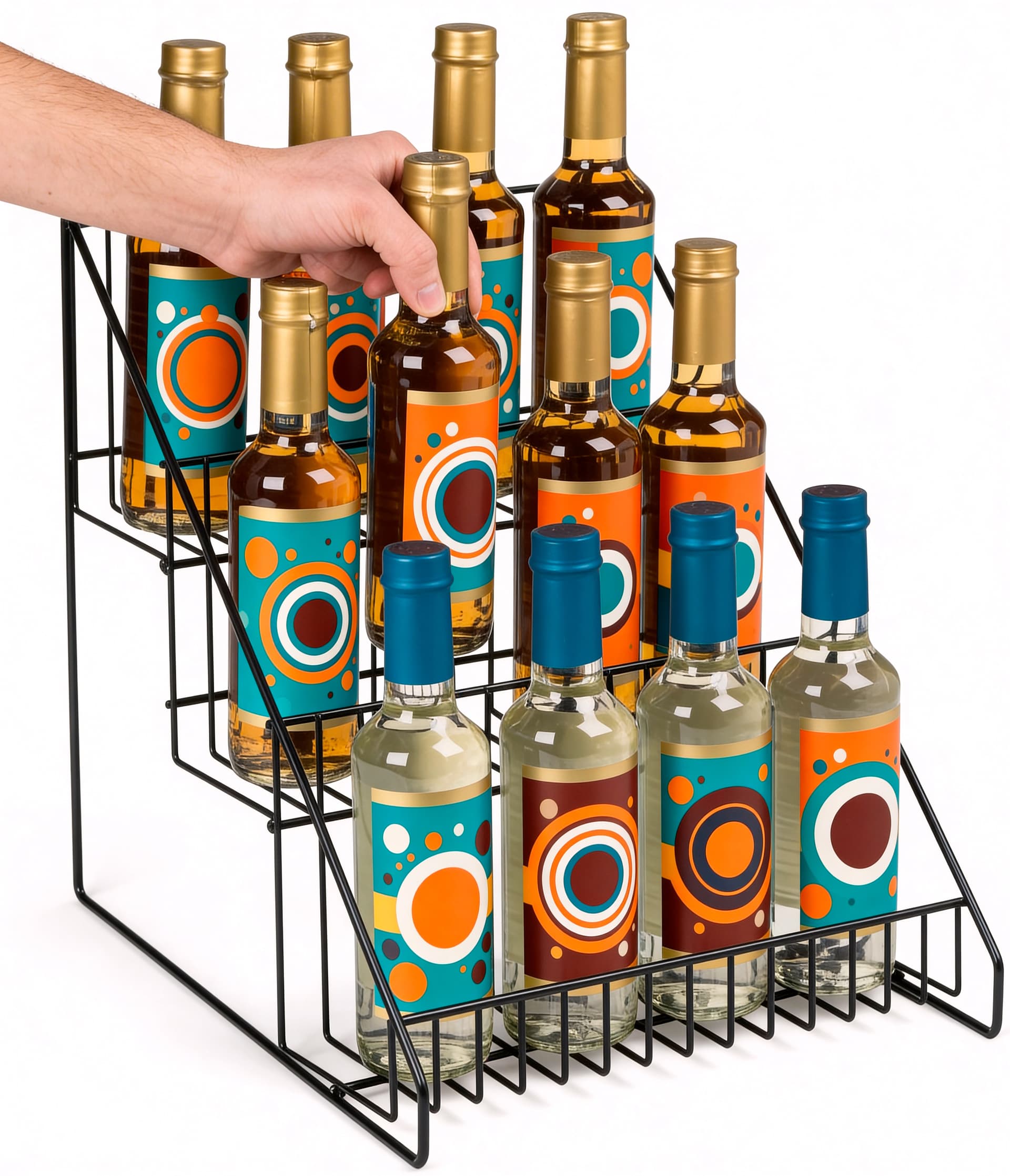 3 Tier Wire Countertop Rack, Angled View